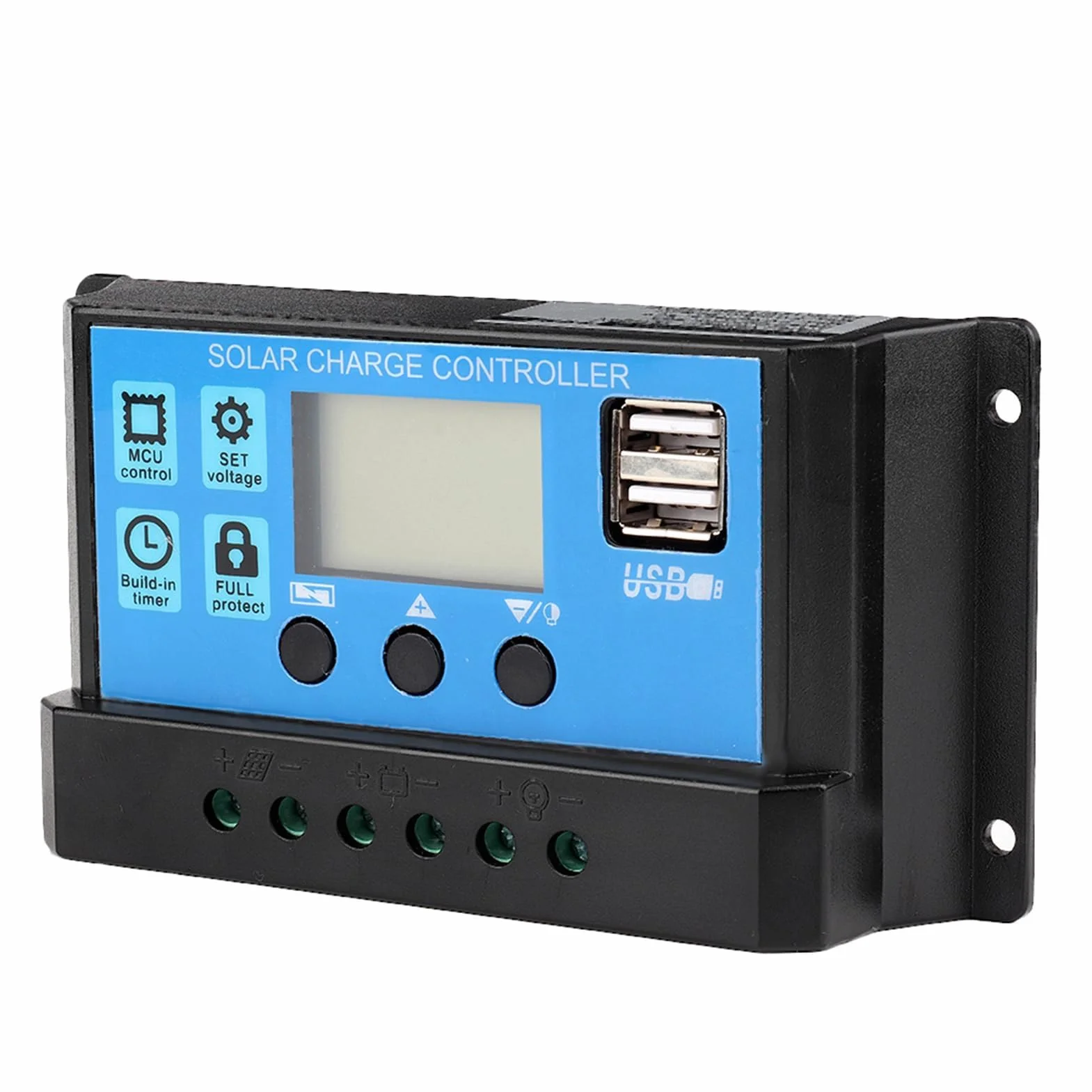 Kontroler ładowania słonecznego, 60A/50A/40A/30A/20A/10A 24 V automatyczna ładowarka słoneczna, kontroler ładowania MPPT, kontroler 12 V, panel PWM do paneli słonecznych (60A)
