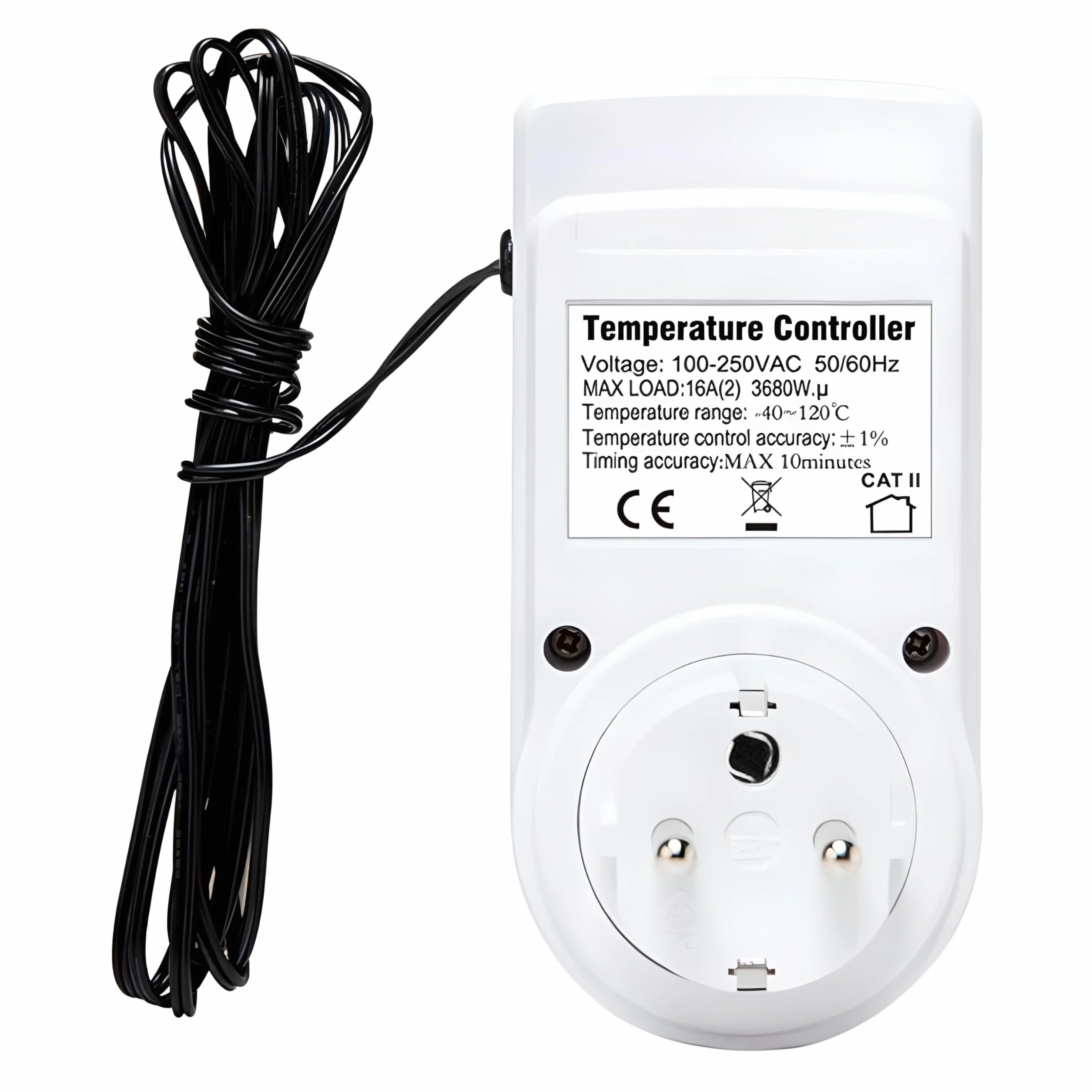 Retoo Termostat do gniazdka z czujnikiem temperatury 250 V LCD