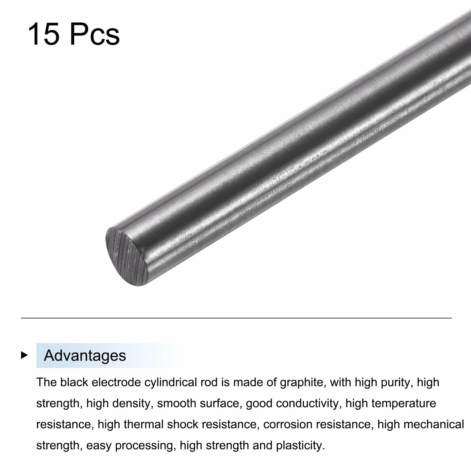 Pręt grafitowy QUARKZMAN 100 x 5 mm mieszadło cylinder węglowy do elektrody odlewania topienia tygla