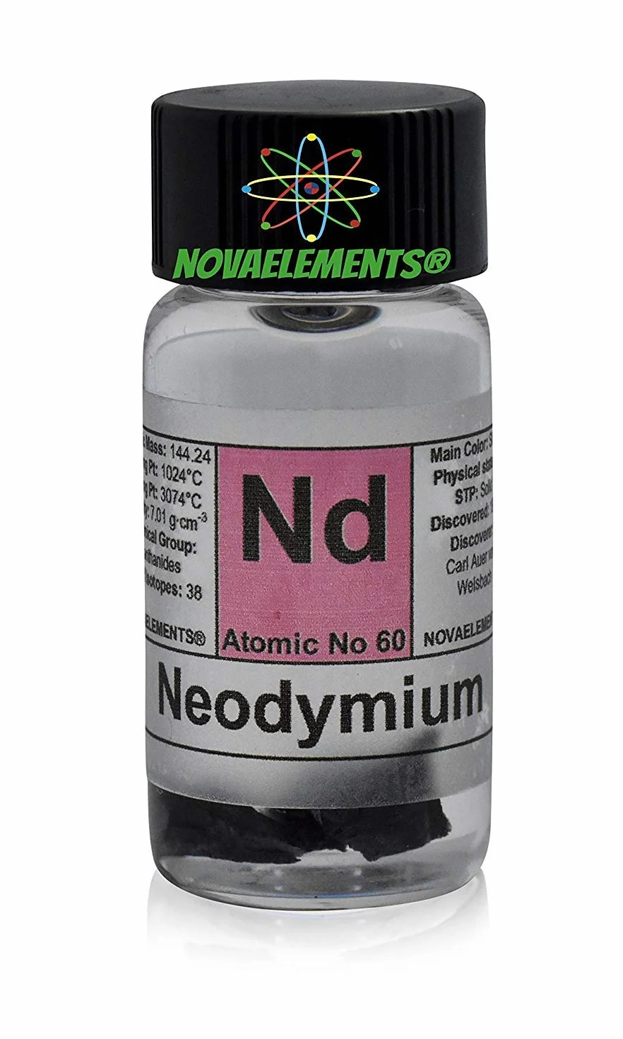 Element neodymowy 60 nd, Champion Pure 1 gram, 99,9% w oleju mineralnym w fiolce ze szkła z etykietą