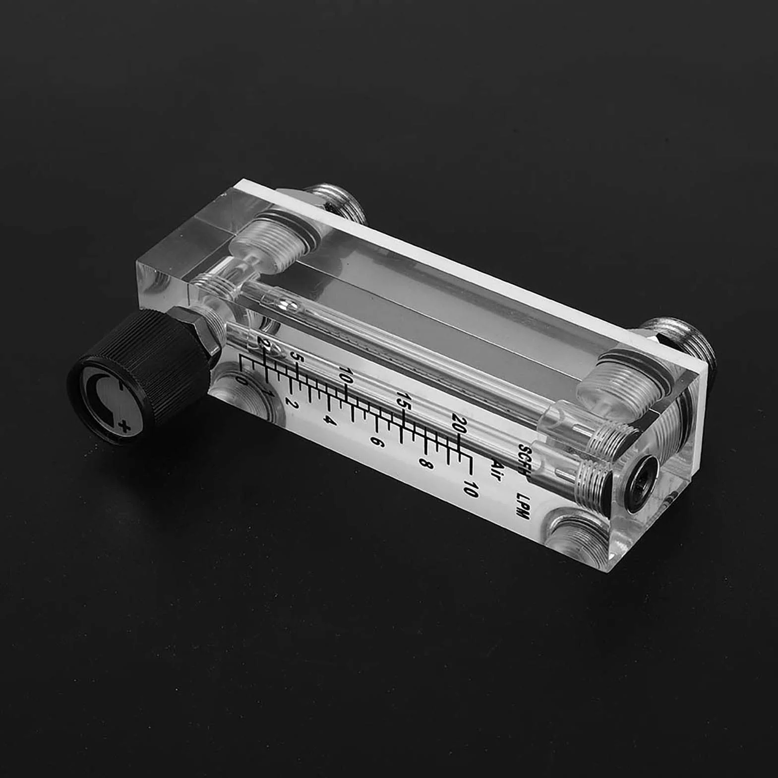Lzm6T Acrylic Pmma Adjustable, Flow Meter Air Lzm 6T Panel Type Gas Flowmeter 1~10Lpm 1/4 Bsp M18*1.5