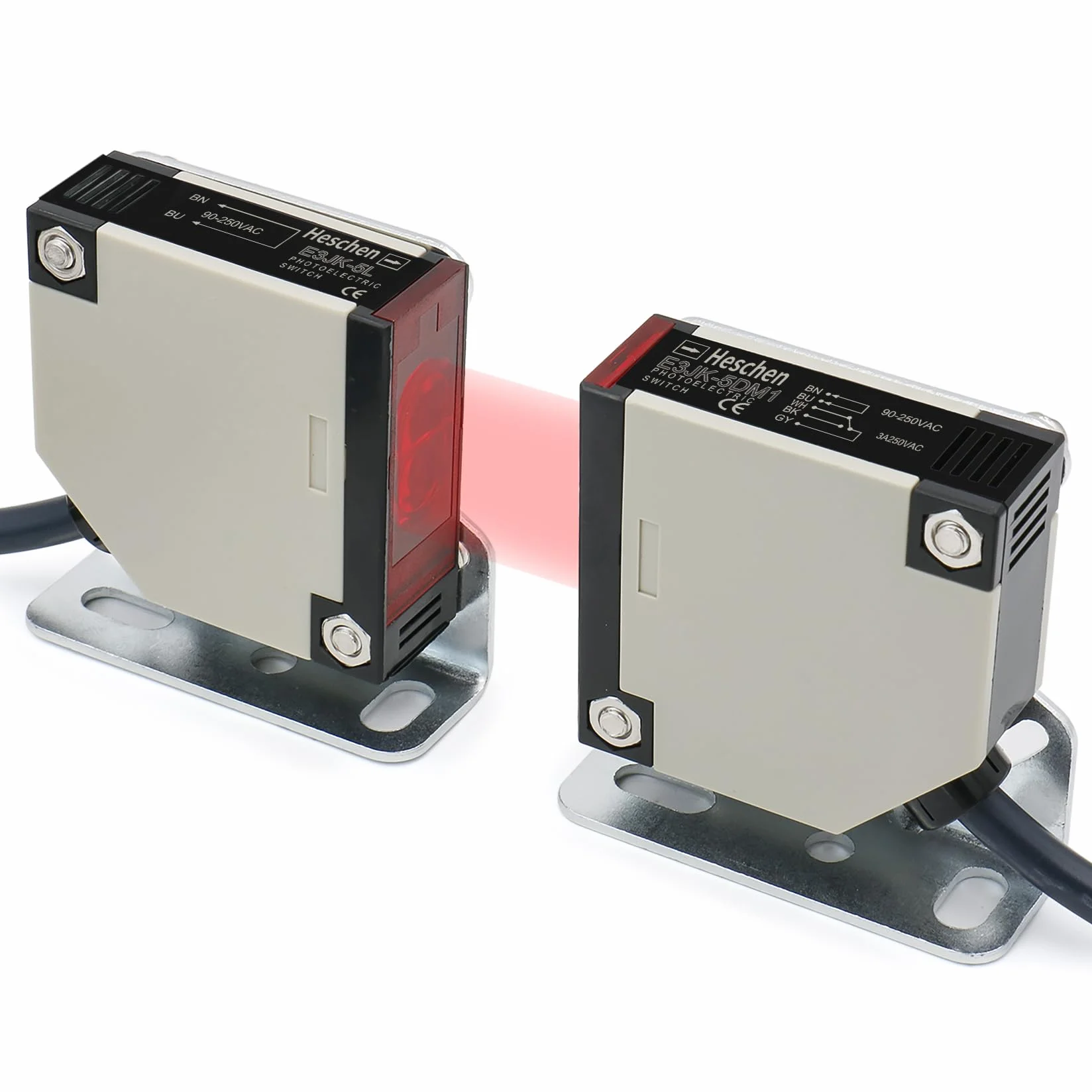 Heschen przełącznik fotoelektryczny E3JK-5DM1-5L AC 90-250 V 5 m