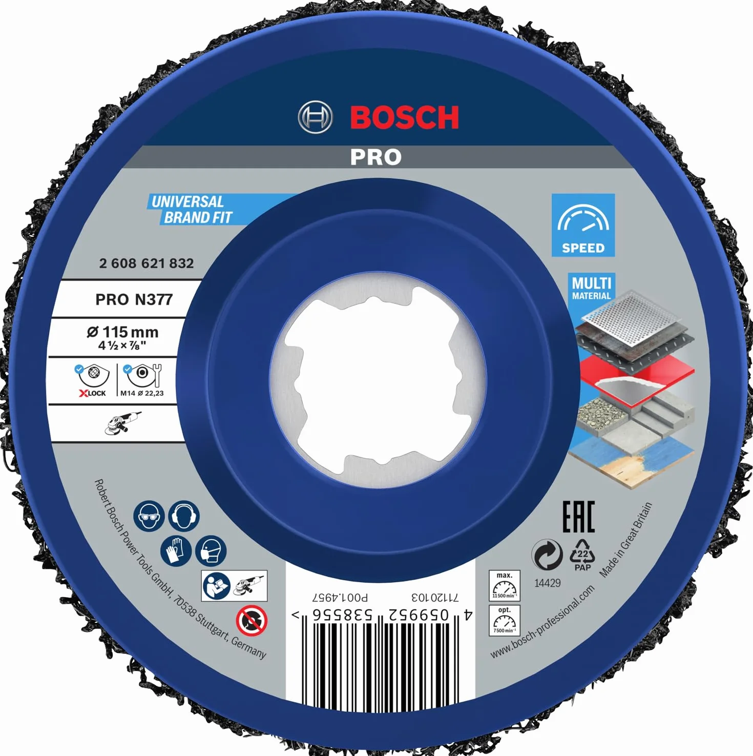 Bosch Tarcza czyszcząca PRO Multi Material N377 X-Lock Ø 115 mm