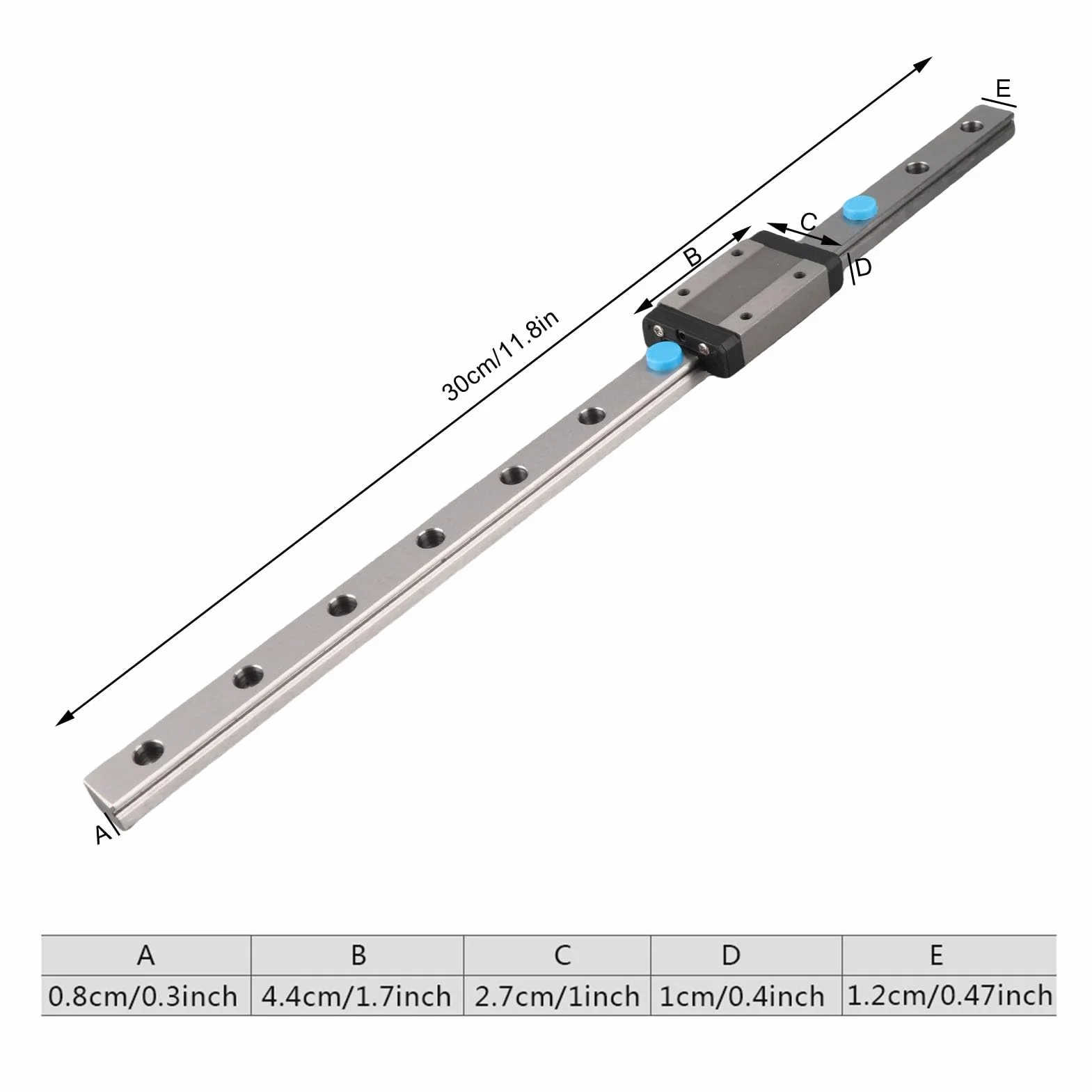 MGN12H Mini liniowa prowadnica szynowa 300 mm z blokiem carriage do CNC
