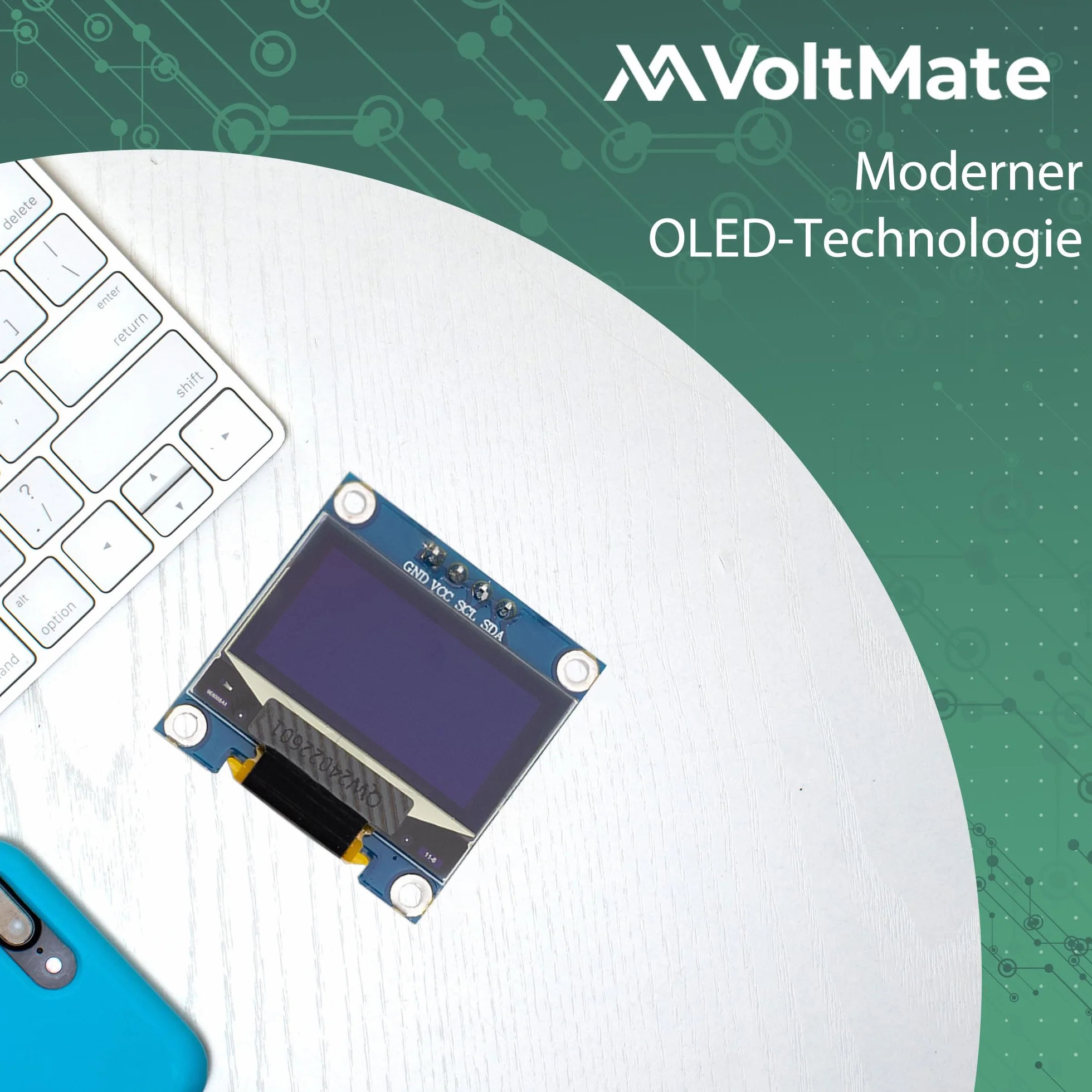 VoltMate wyświetlacz OLED I2C 128x64 pikseli SSH1106 Arduino Raspberry Pi