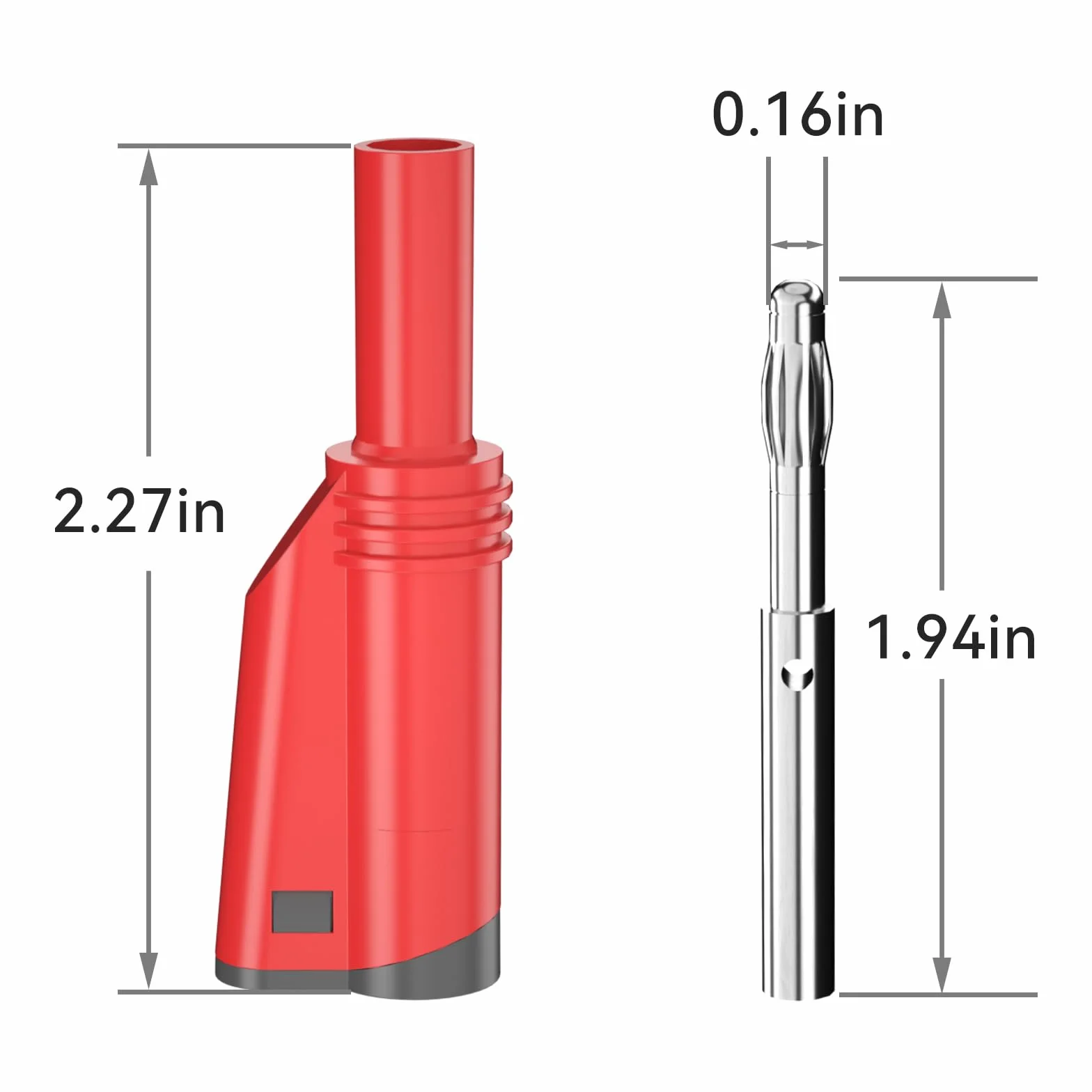 10 x 4 mm, wtyki bananowe, izolowany adapter bezpieczeństwa 10 A, typ śruby/bez lutowania, do multimetru, przewodów pomiarowych, czerwony i czarny CATIII 1000 V