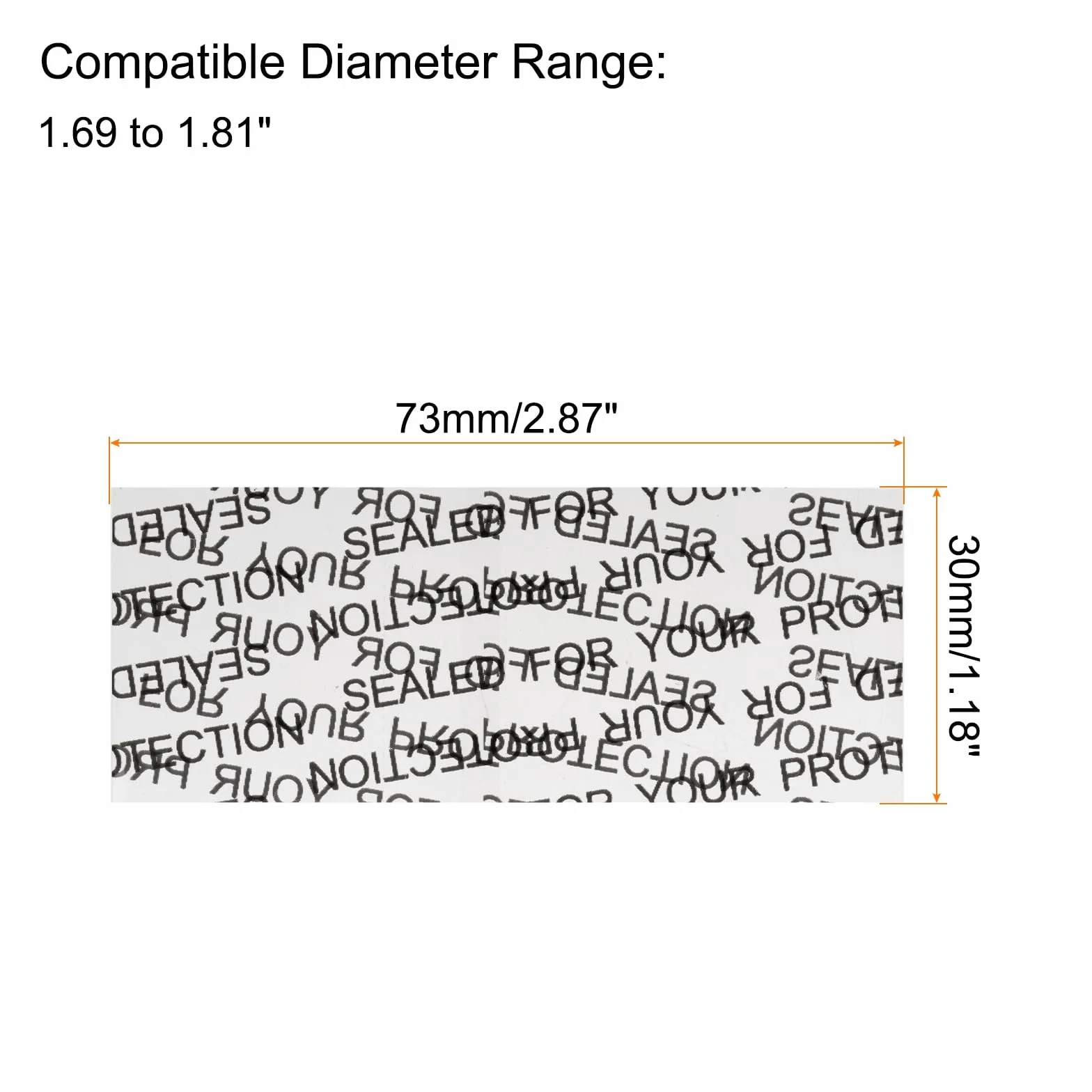 PATIKIL 73x30mm Czarny nadruk PVC perforowane opaski termokurczliwe, 250 sztuk folii termokurczliwej do butelek puszki puszki odpowiednia średnica 1,69 do 1,81 cala, przezroczyste