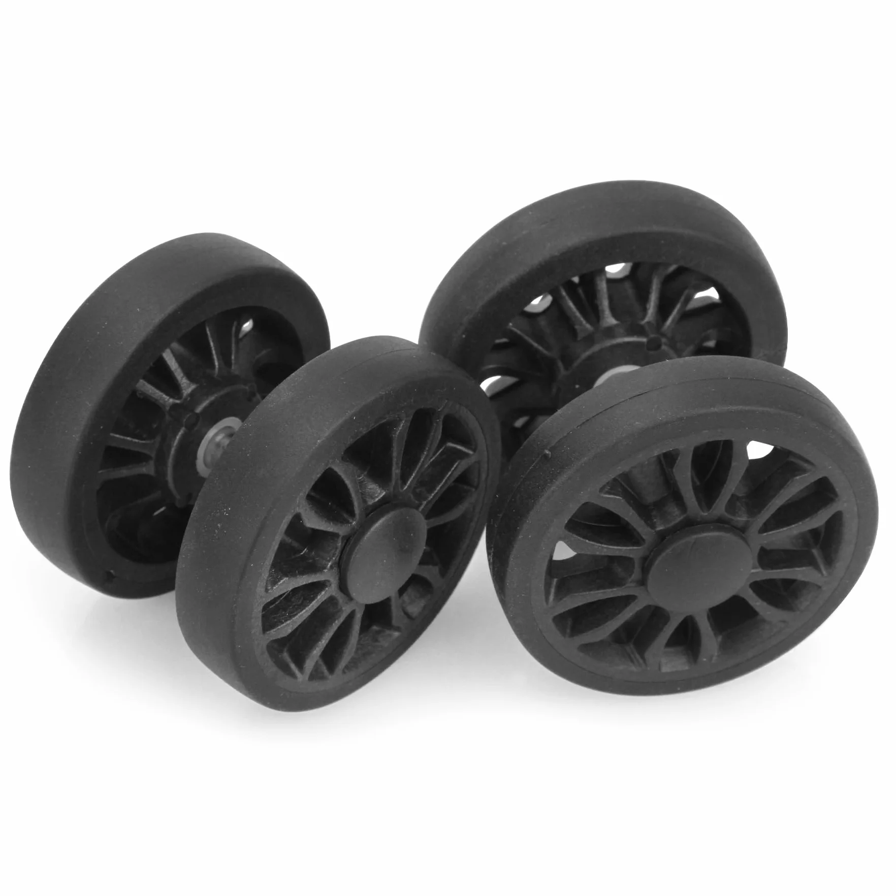 GUGULUZA 4 sztuki kół zapasowych 50 mm z osią do walizki bagażowej z podwójnym kołem, czarne