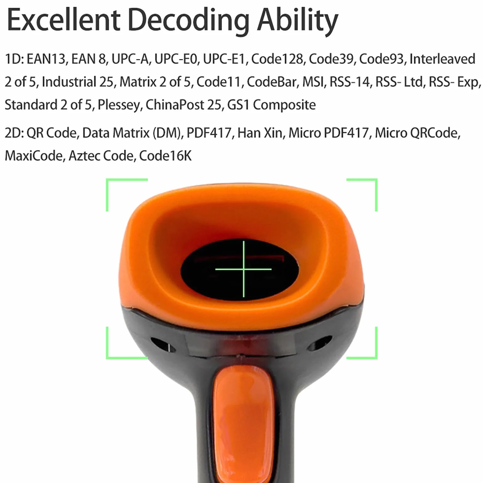 Tak Przewodowy czytnik kodów kreskowych USB U20 1D/2D/QR Android Linux