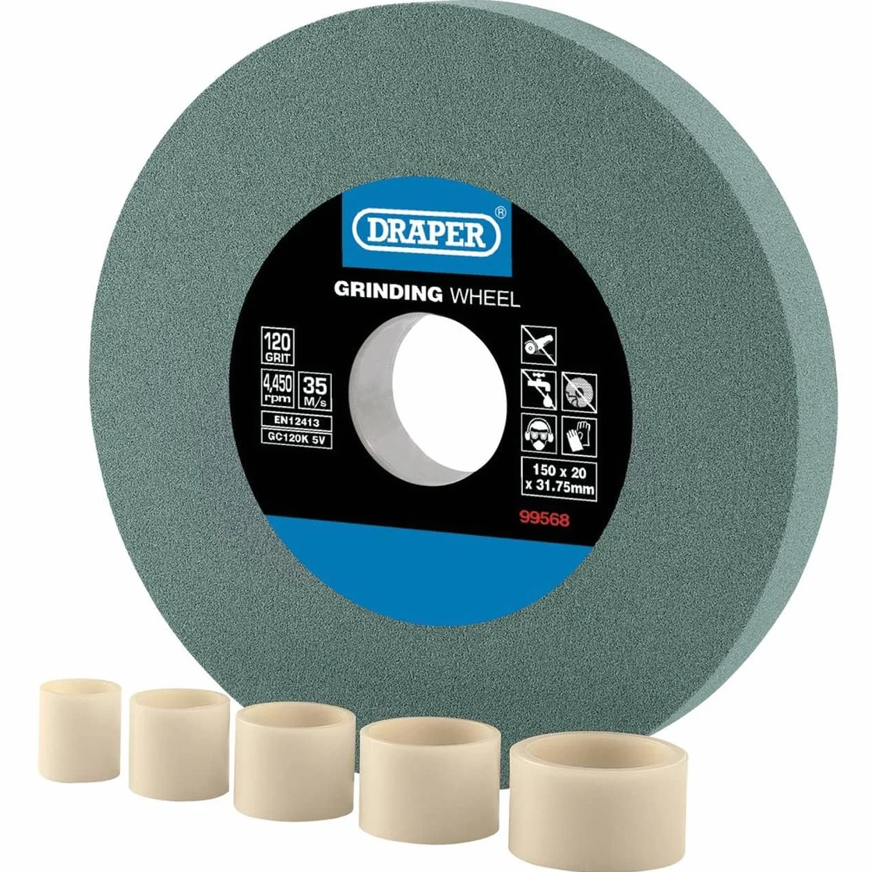 Draper Ściernica stołowa 150 mm x 20 mm Ostrzałka TCT ziarnistość 120 otwór 31,75 mm