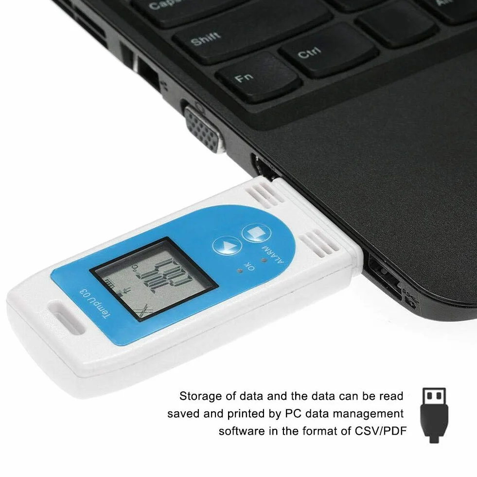Rejestrator temperatury i wilgotności, LCD Rejestrator temperatury i wilgotności USB Rejestrator danych PDF Rejestrator danych do rejestracji temperatury i wilgotności