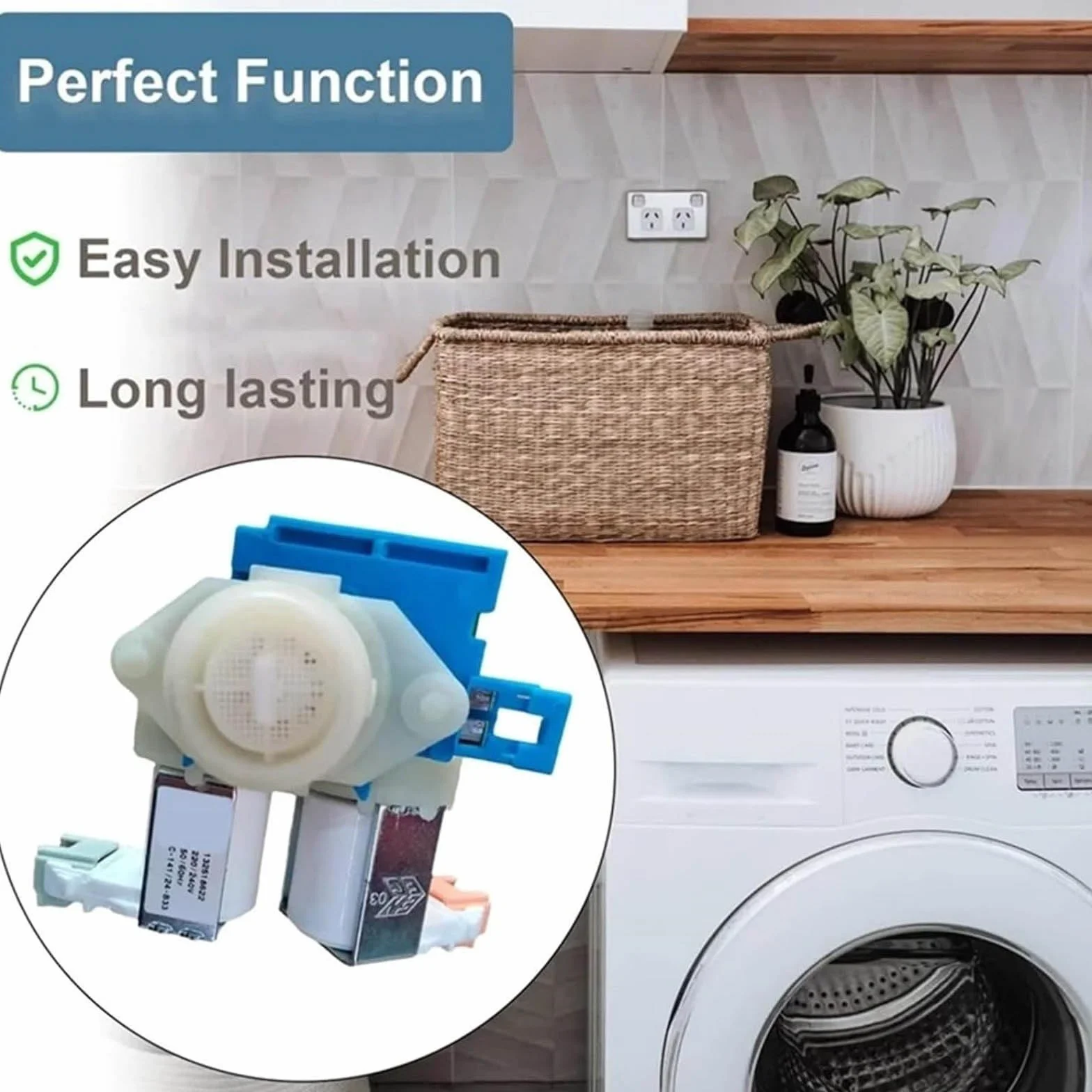 220-240V AC pralka zawór wlotowy wody niski poziom hałasu 132518622 pasuje do pralki Electrolux EWF12822 EWF12832 EWF14742
