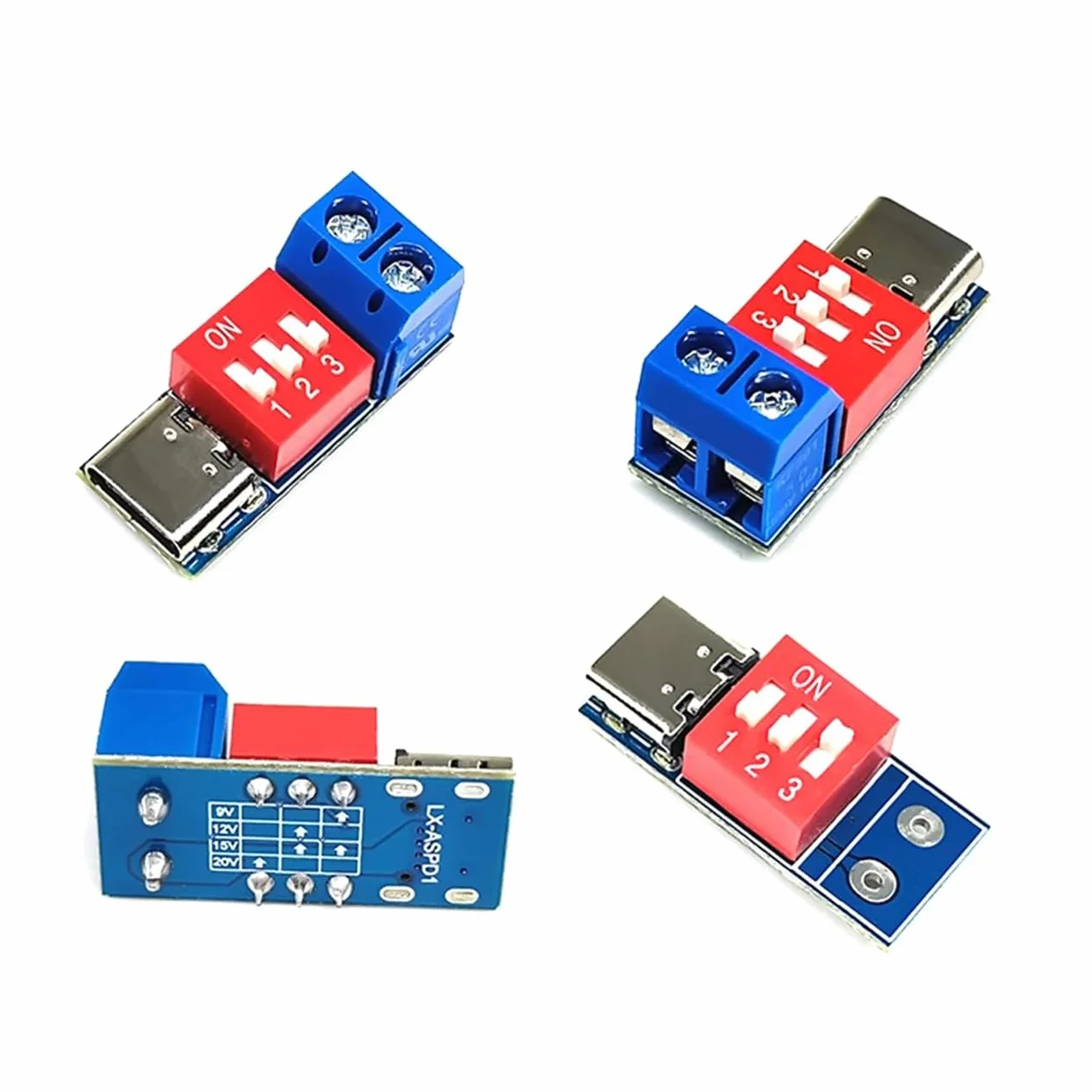 USB-C PD Trigger Board Moduł 3 szt. Przełącznik DIP 5V/9V/12V/15V/20V PD 3.0/2.0 QC 3.0 Ładowanie