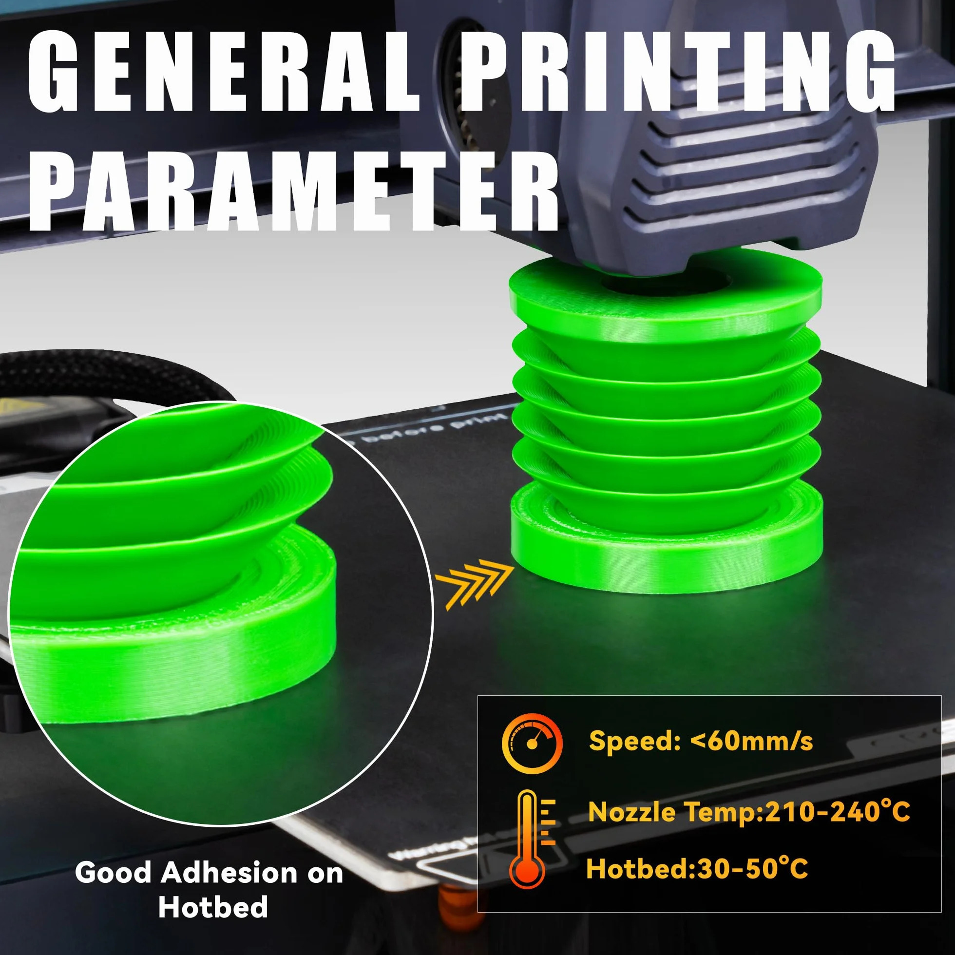 TINMORRY Filament TPU 1,75 mm, filament TPU Materiały do drukowania 3D do drukarki 3D, szpula 1 kg, żółty (Traffic Yellow)