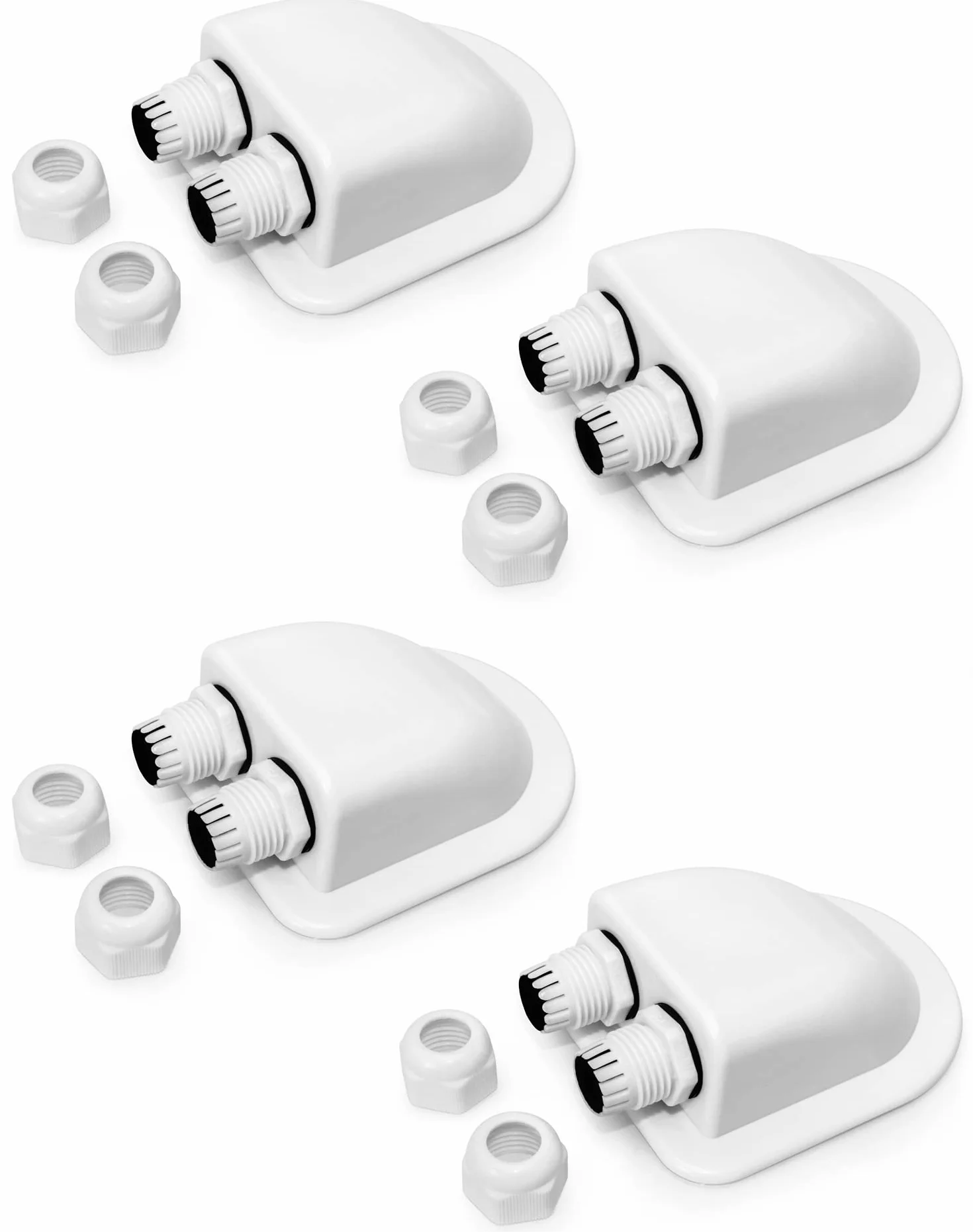 QWORK® 4 sztuka kanał dachowy IP68 wodoodporny ABS podwójny kanał kablowy do słonecznej klimatyzacji satelitarnej przyczepa kempingowa łódź;
