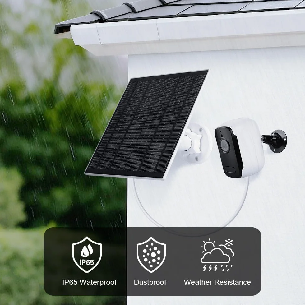 URAQT Kompatybilny panel słoneczny USB, 5V5W z portem USB i USB-C, regulowany wspornik Łatwa instalacja