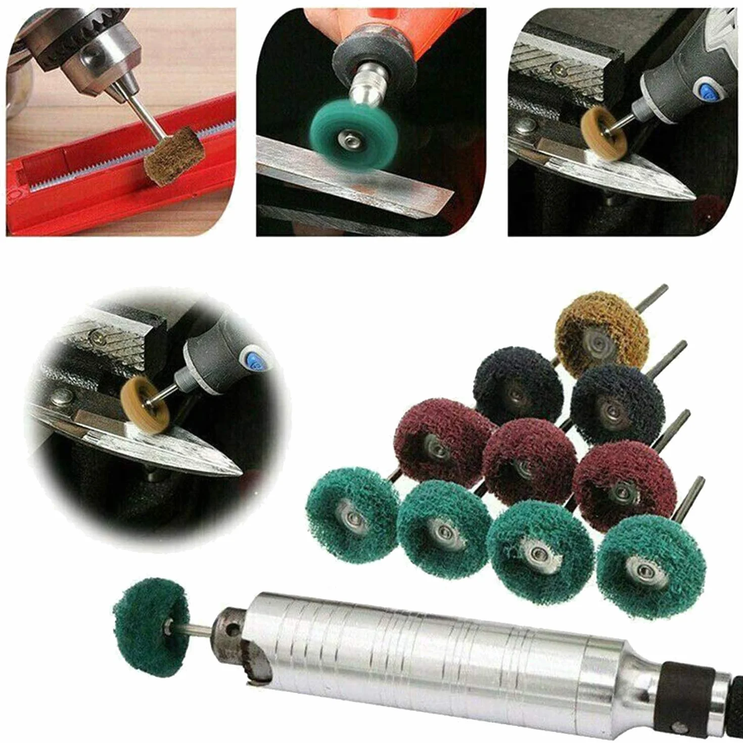 80 sztuk 25 mm tarcza szlifierska - tarcza polerująco-szlifierska do Dremel – zestaw szlifierski do metalu z 3 mm trzonkiem - narzędzie rotacyjne