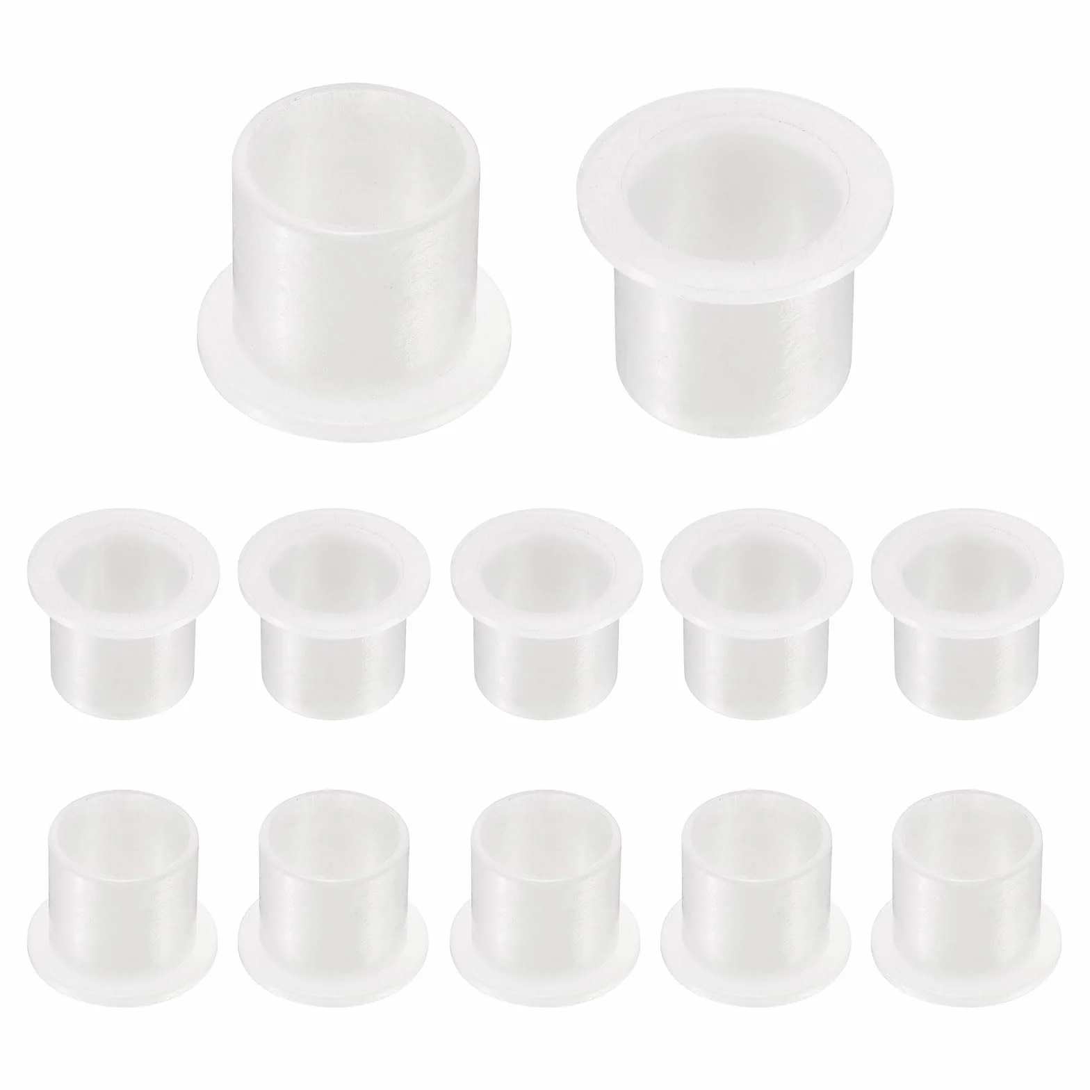 QUARKZMAN 12 szt. Łożyska kołnierzowe tuleje plastikowe ID 20,1 mm x wysokość 23 mm x długość 22 mm tuleje nylonowe, białe