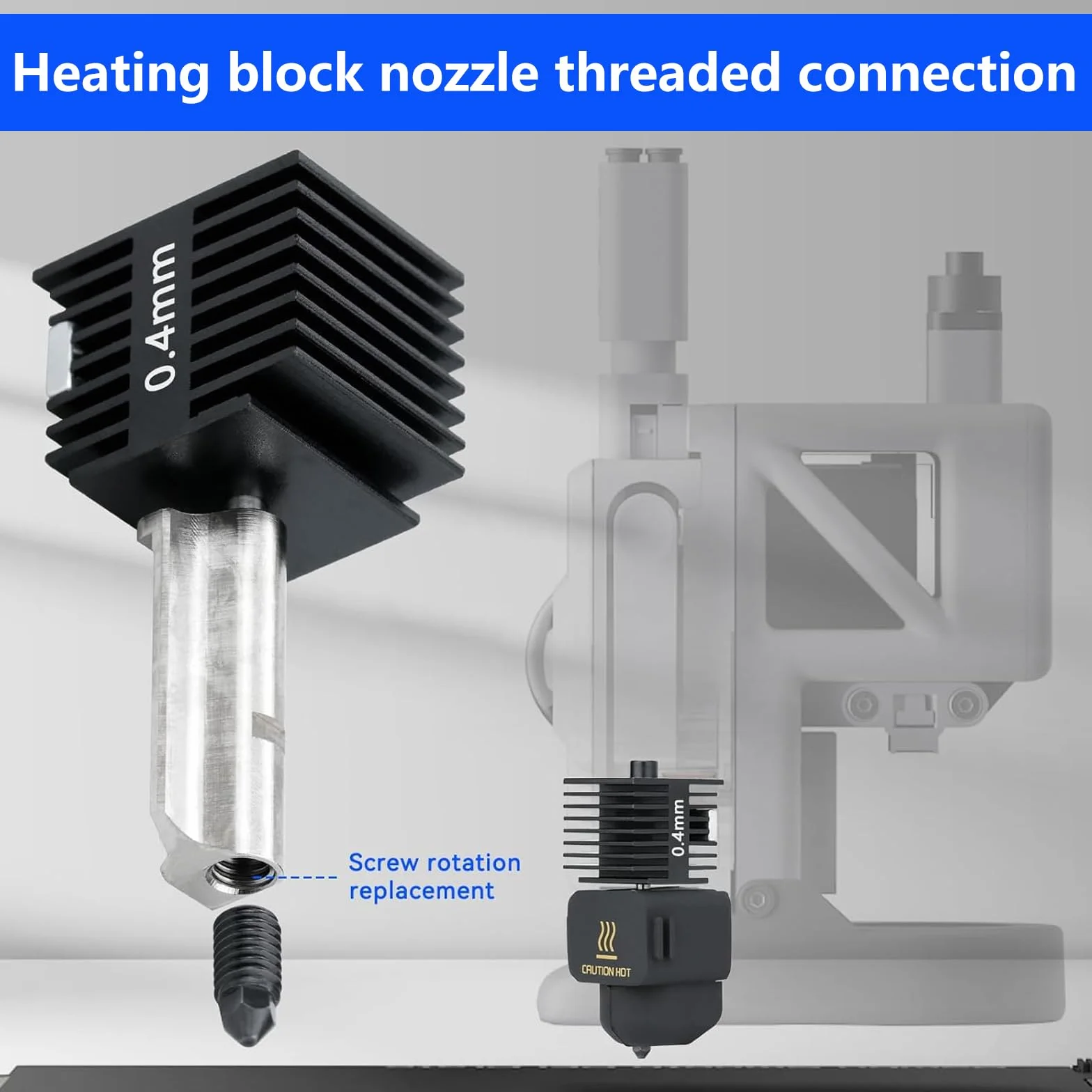 Bambu Lab Hotend Kit A1/A1 Mini 0,4 mm 0,6 mm z Hartowanej Stali Zestaw