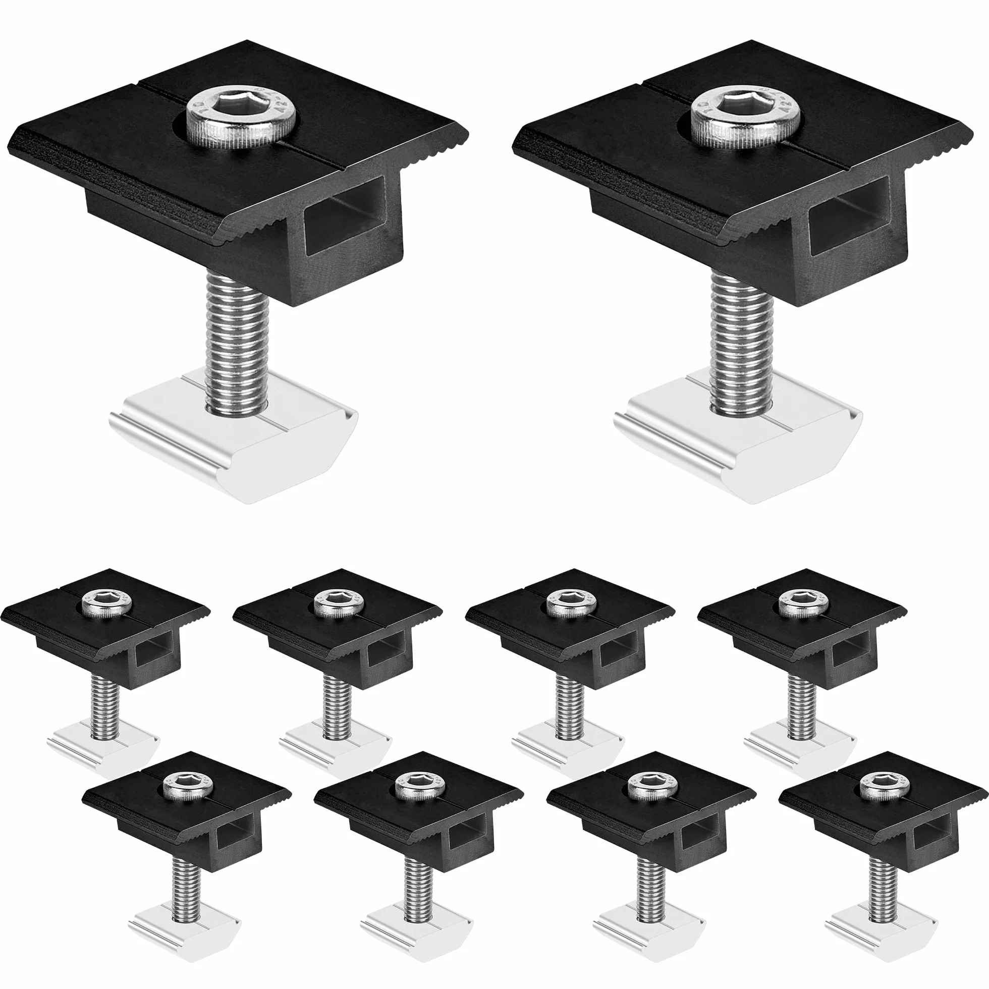 Uchwyt do modułu solarnego zacisk środkowy 30 mm czarny 10 sztuk