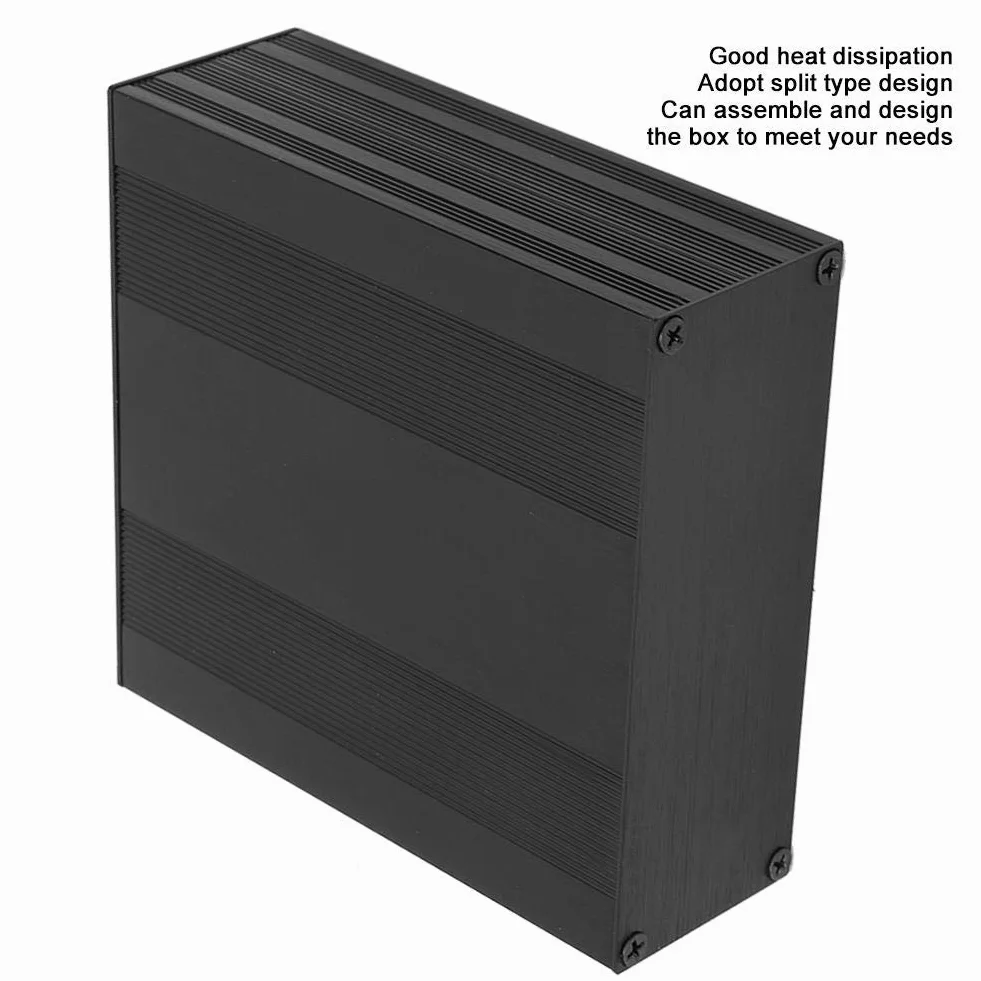Obudowa aluminiowa czarna do projektu elektronicznego DIY dzielona