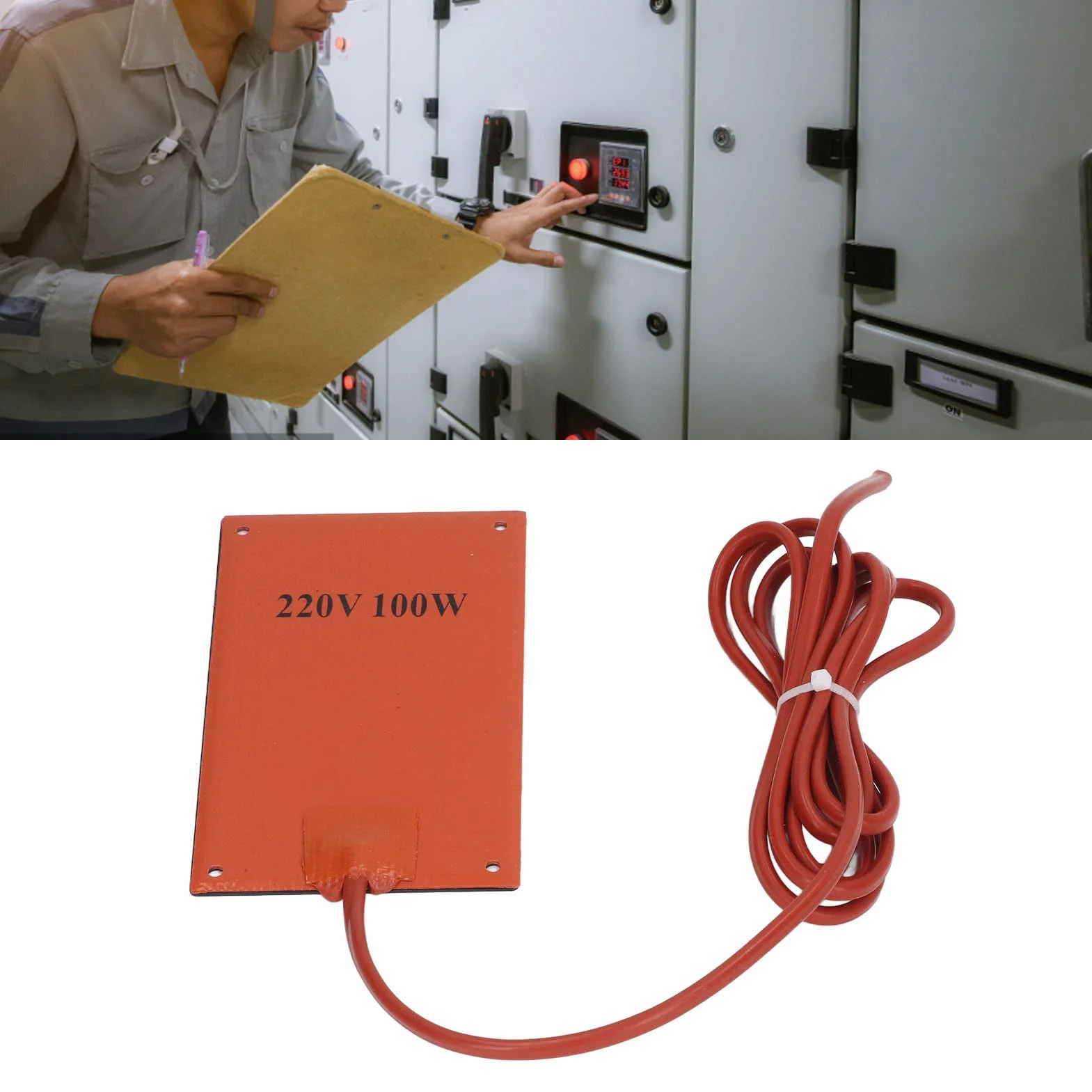Silikonowa Mata Grzewcza Ultracienka Podkładka Grzewcza z Silikonowej do Szafki (100 W)