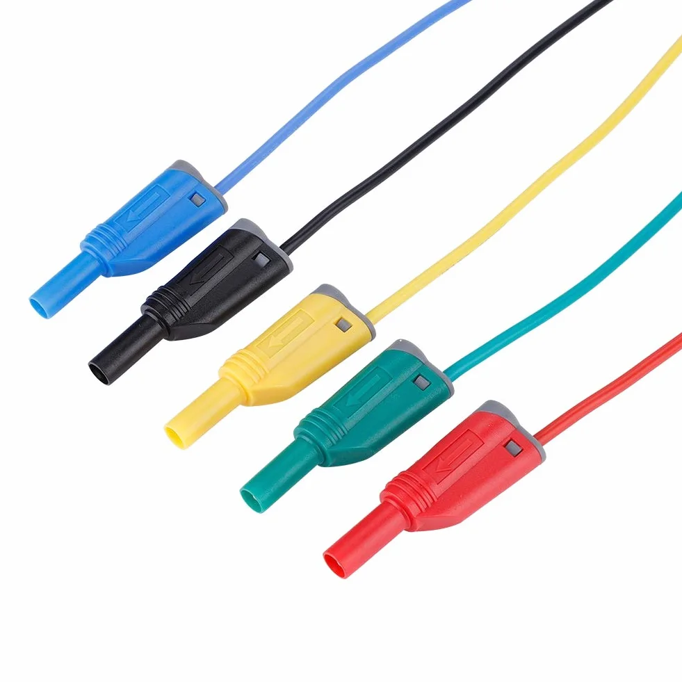 Wtyk bananowy 4mm 14AWG przewód pomiarowy silikonowy do multimetru 5 sztuk