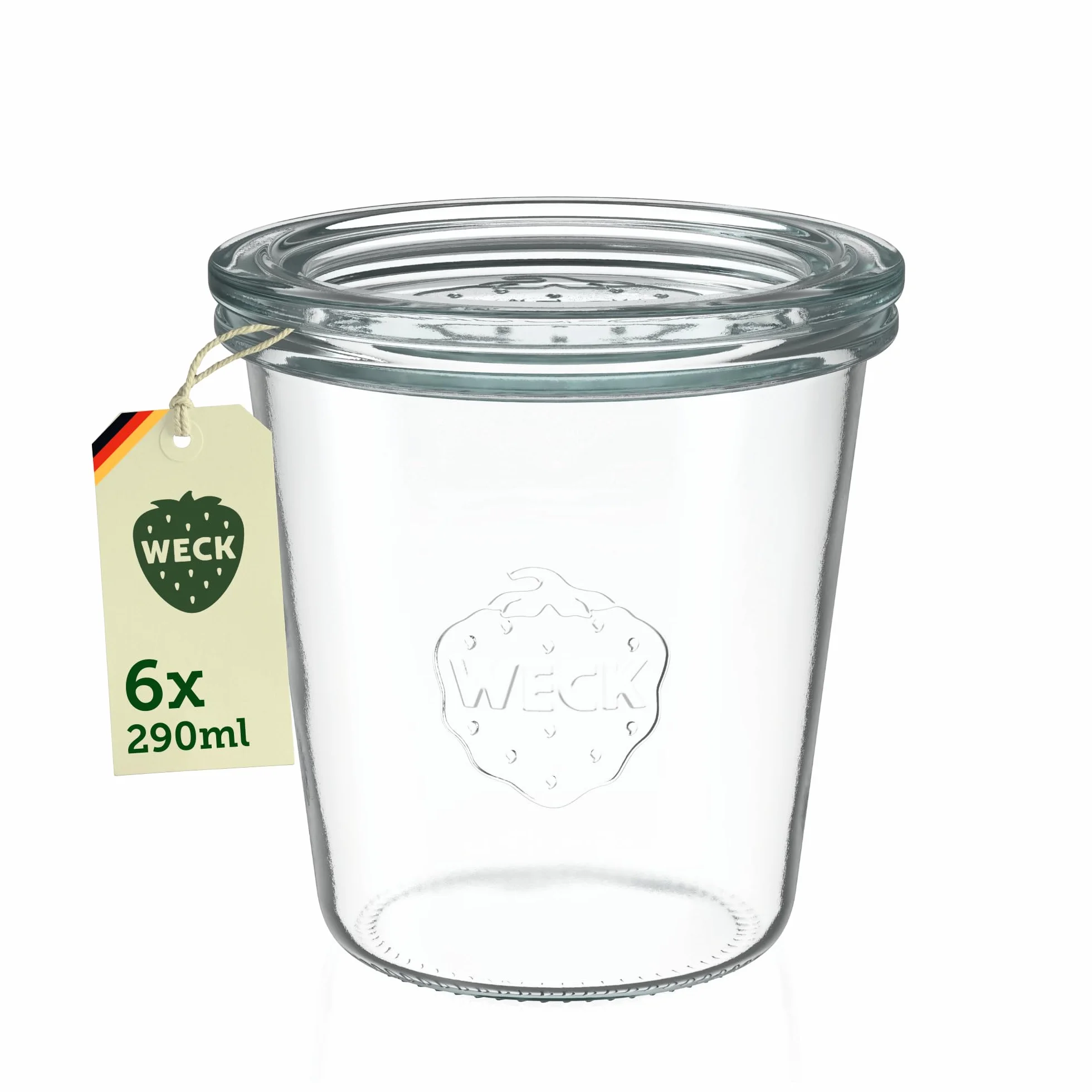 Weck Słoiki 240ml zestaw 6 z pokrywkami forma spadkowa do dżemów i przetworów
