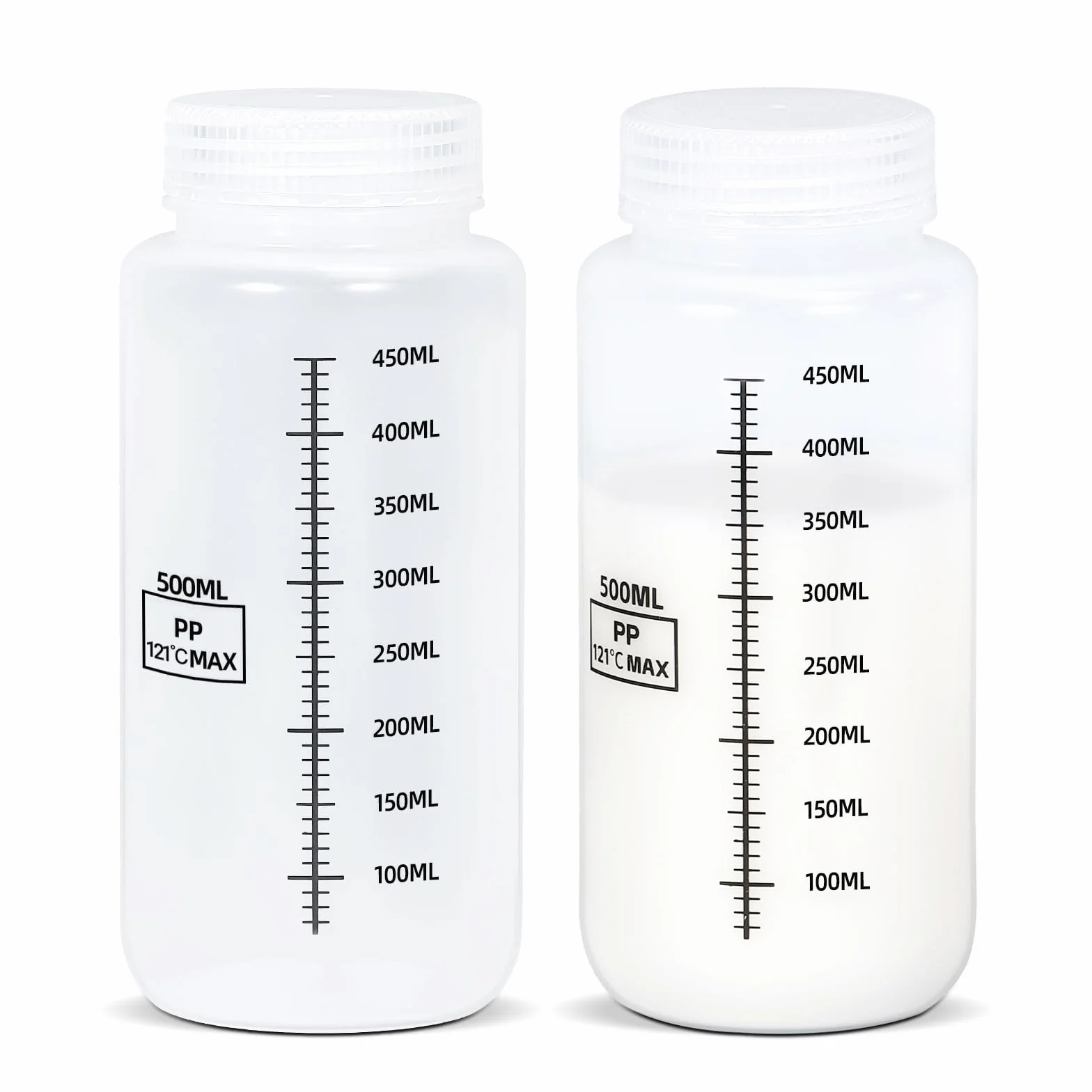 Butelki z odczynnikiem PP ze skalą 500 ml odporne na chemikalia