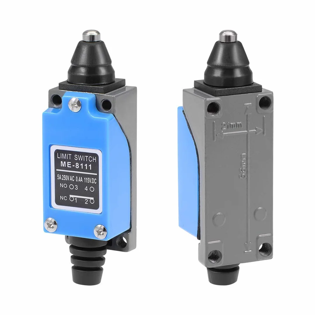 GUUZI 4 sztuk Tłok Wyłącznik Krańcowy 1NC 1NO ME-8111 Tłok Chwilowy Wyłącznik Krańcowy do Młyna CNC Drukarka 3D Przełącznik Drzwi 0~250V/5A