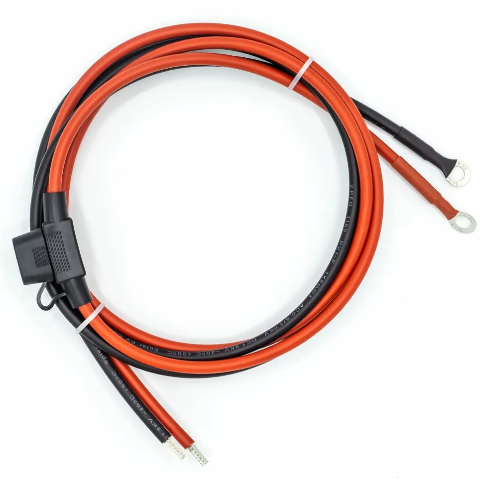 WATTSTUNDE Kabel do akumulatora 6 mm2 z bezpiecznikiem – akumulator solarny do regulatora ładowania 1,5 m (6 mm² z bezpiecznikiem 30 A)