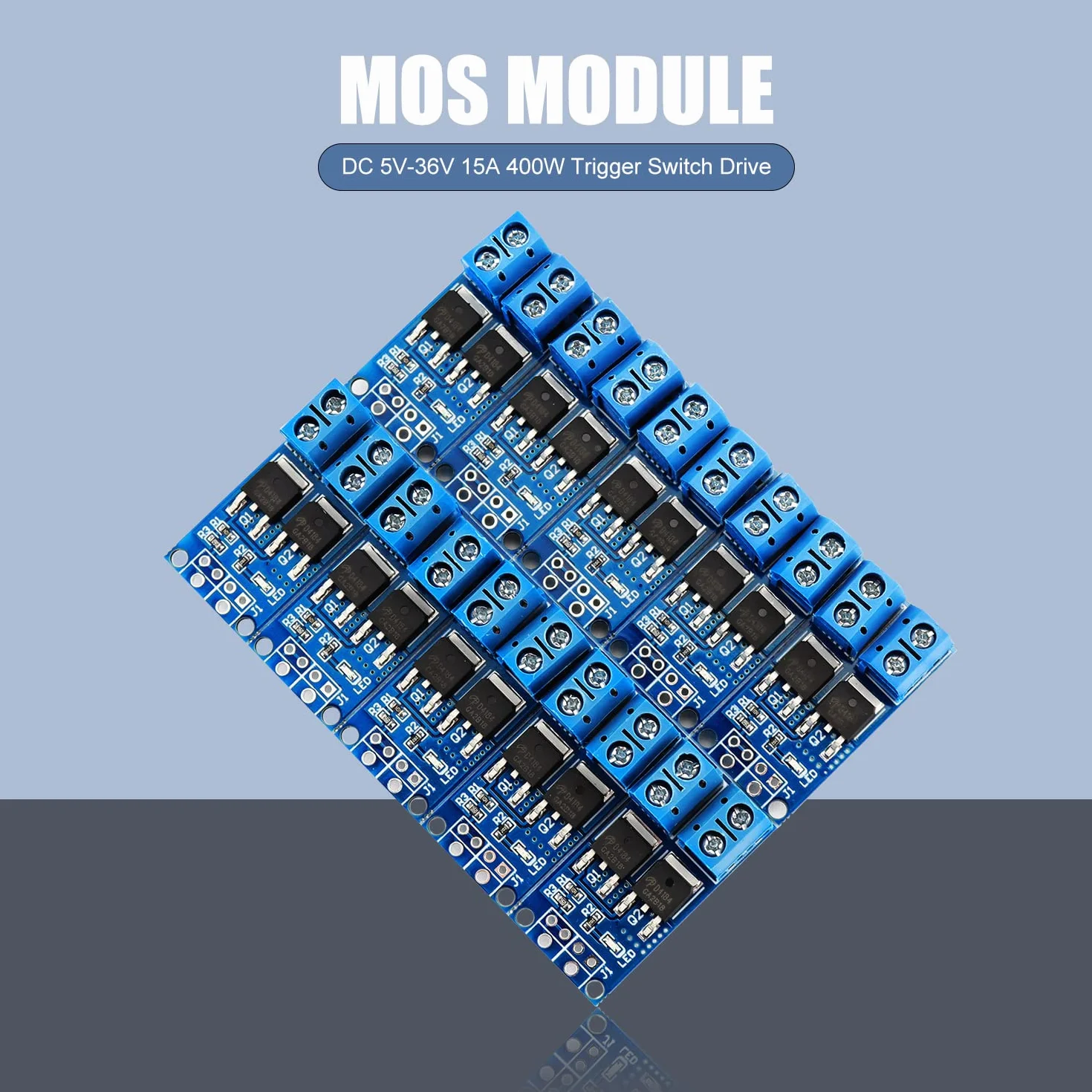 CHRI MOSFET moduł sterownika 5 V-36 V, 15 A (maks. 30 A), 400 W, podwójny moduł sterujący, regulacja PWM, elektroniczny przełącznik do Arduino (10 sztuk)