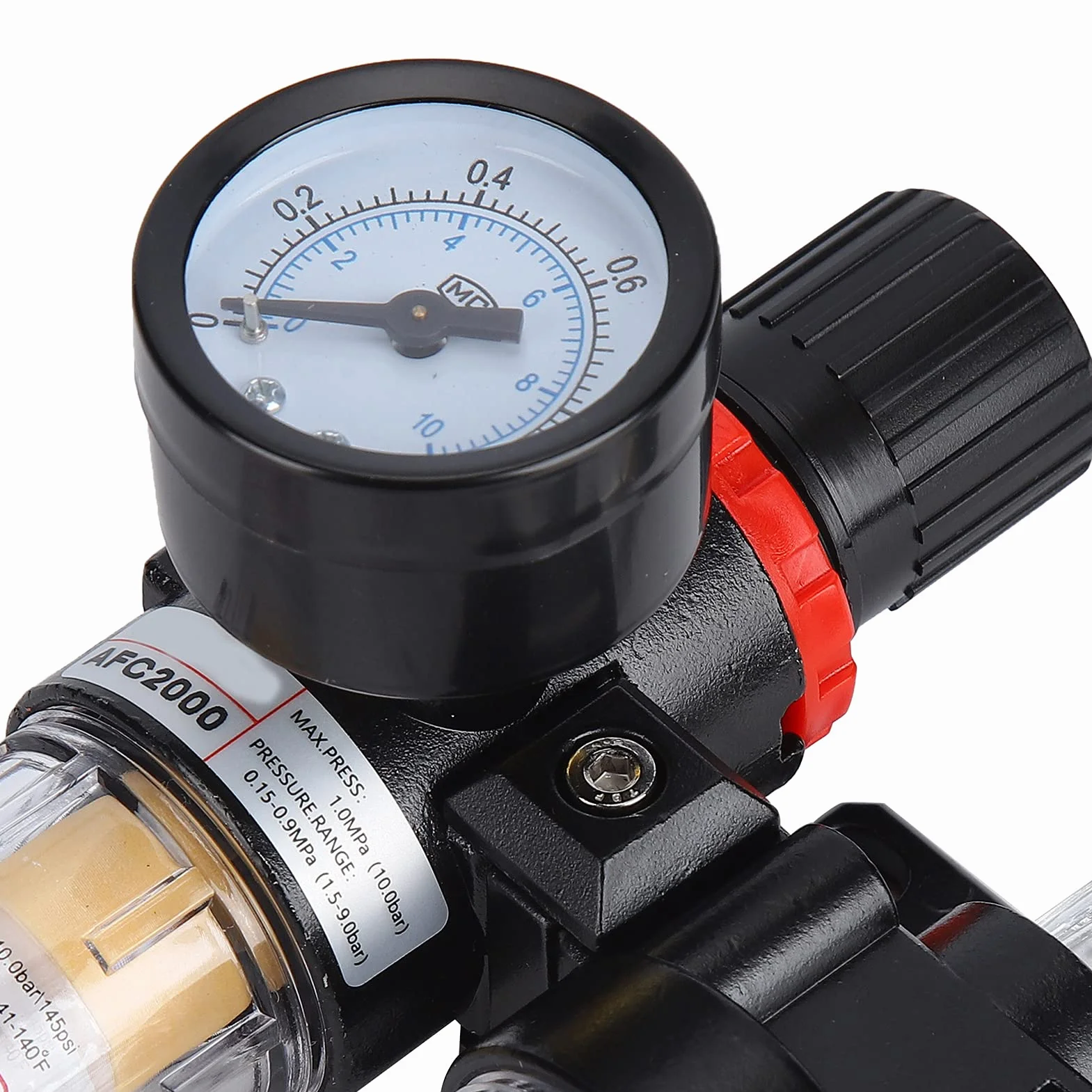 1-calowy NPT Filtr Regulator ciśnienia filtra powietrza Wodna pułapka pułapka pułapka, filtr sprężarki narzędzi powietrza z miernikiem, AC5010-10M