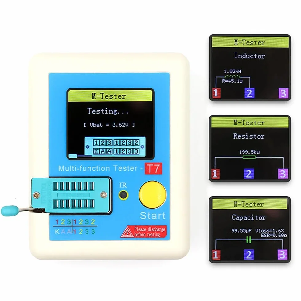 DollaTek Wielofunkcyjny Tester Tranzystorowy TFT LCR ESR NPN PNP MOSFET IR