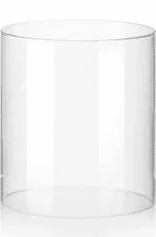 Szkło borokrzemowe cylinder bez dna zamiennik lampion znicz wykonany na życzenie wymiar przezroczysty grubość ścianki 2,5 mm średnica zewnętrzna ok. 8 cm długość ok. 16 cm