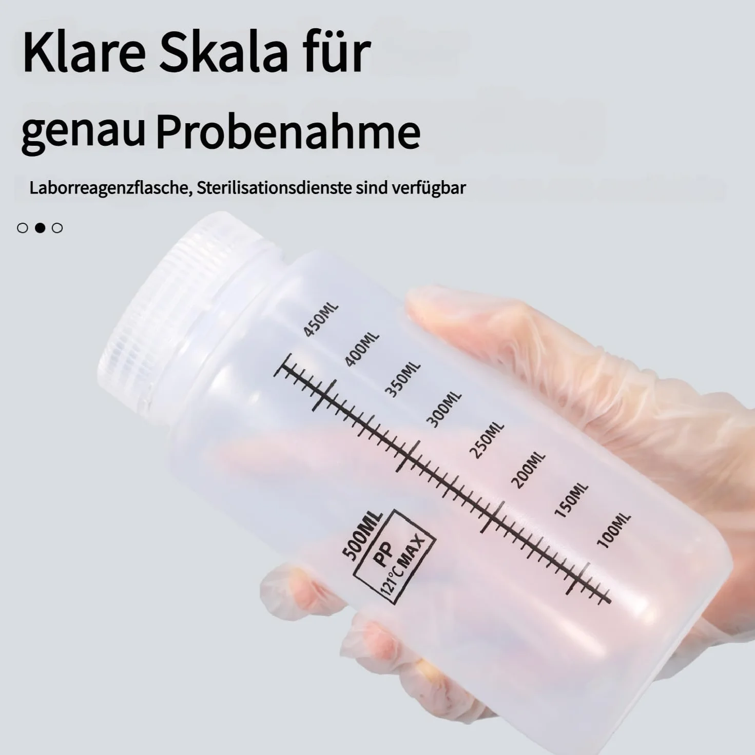 Butelki z odczynnikiem PP ze skalą 500 ml odporne na chemikalia