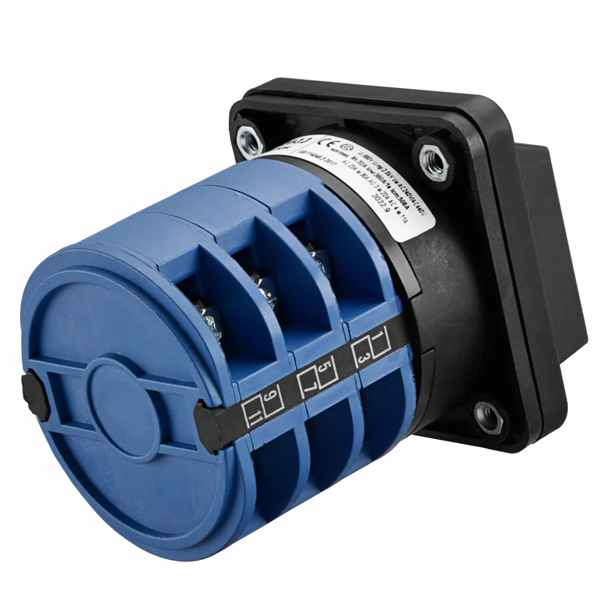 Heschen Uniwersalny przełącznik krzywki obrotowej, SZW26-32/0-3.3, 660V 32A, 4 pozycje, 3 fazy, 12 zacisków, CE