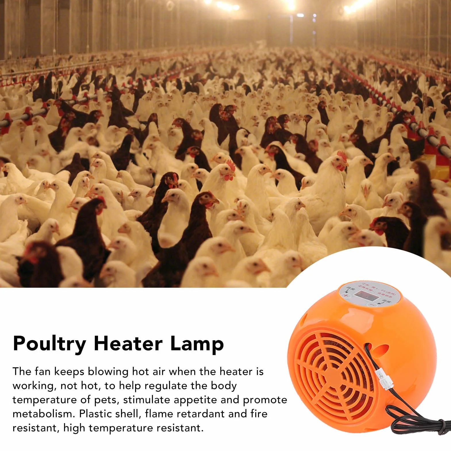 Grzałka do Kurnika E27 150W Regulowana Temperatura Grzewcza dla Kurczaków