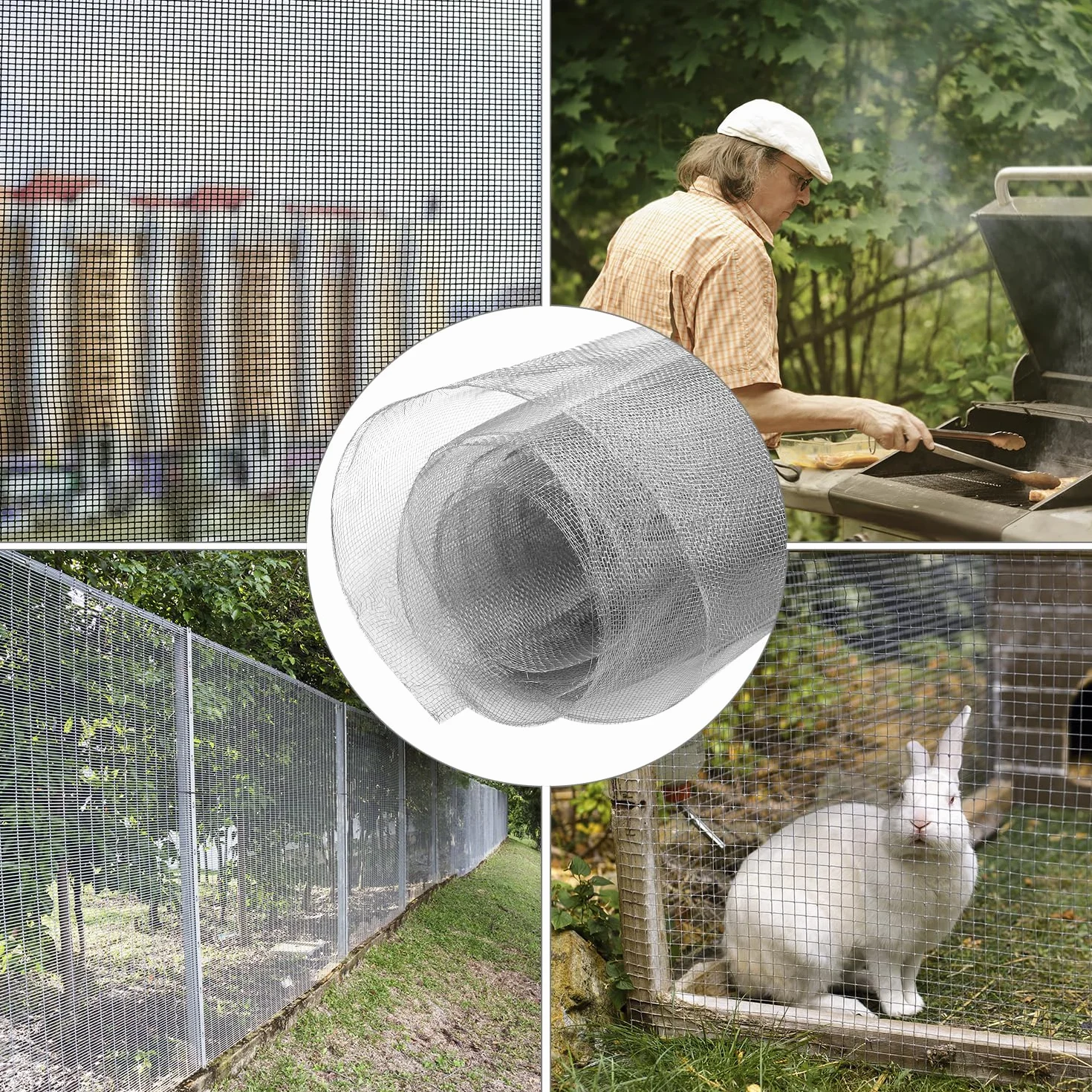 QWORK® siatka druciana ze stali nierdzewnej 304, 1,2 m x 3 m, siatka druciana, średnica drutu: 0,15 mm, rozmiar oczek 1,3 mm