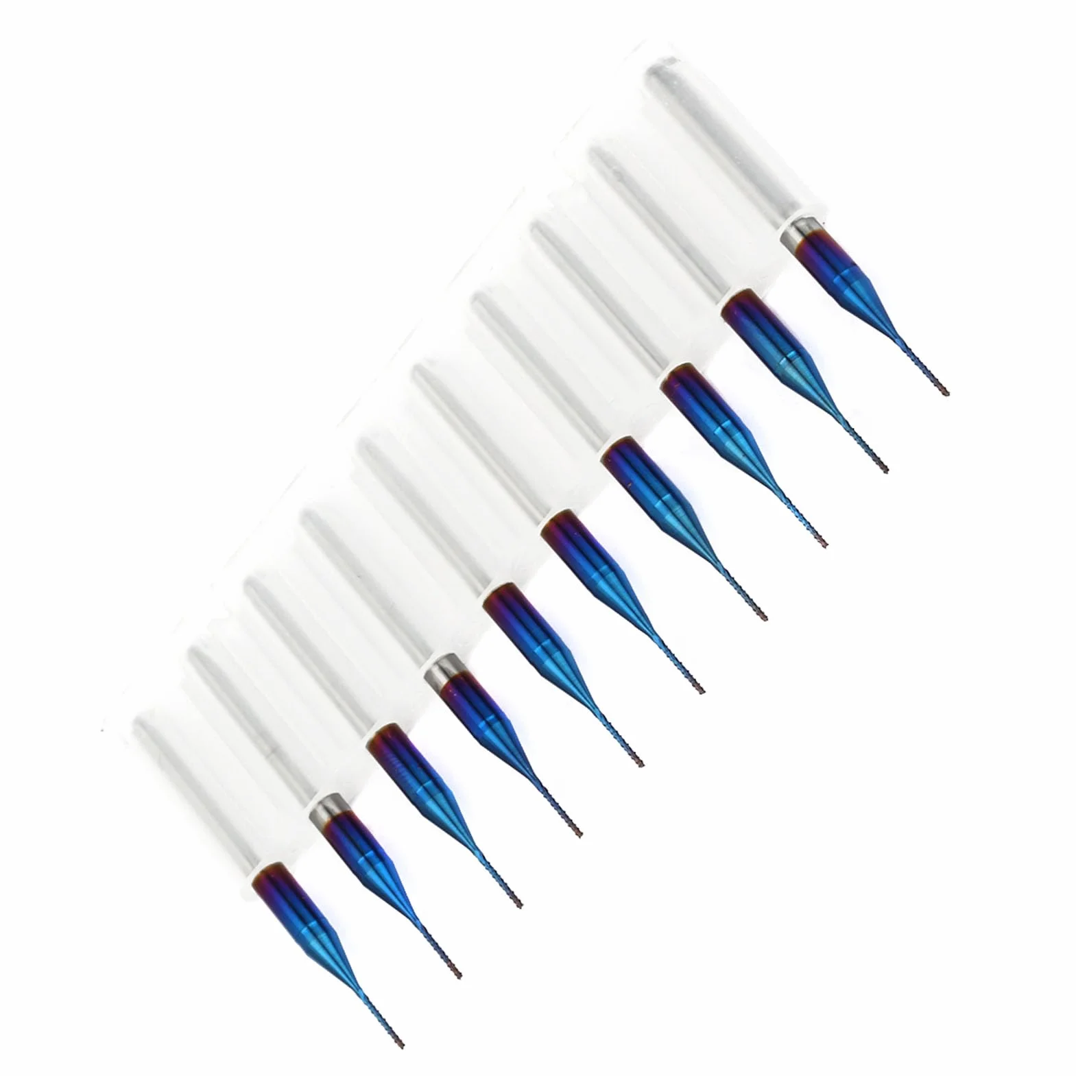 Zestaw Frezów z Węglika Wolframu do Grawerki PCB 0.5-0.9mm 10 Sztuk