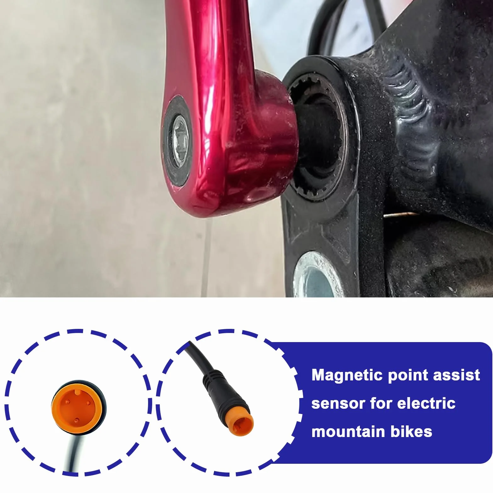 ECSiNG 3-stykowy KT V12L elektryczny czujnik wspomagania pedalowania roweru magnetyczny czujnik PAS system asystenta lewa korba instalacja