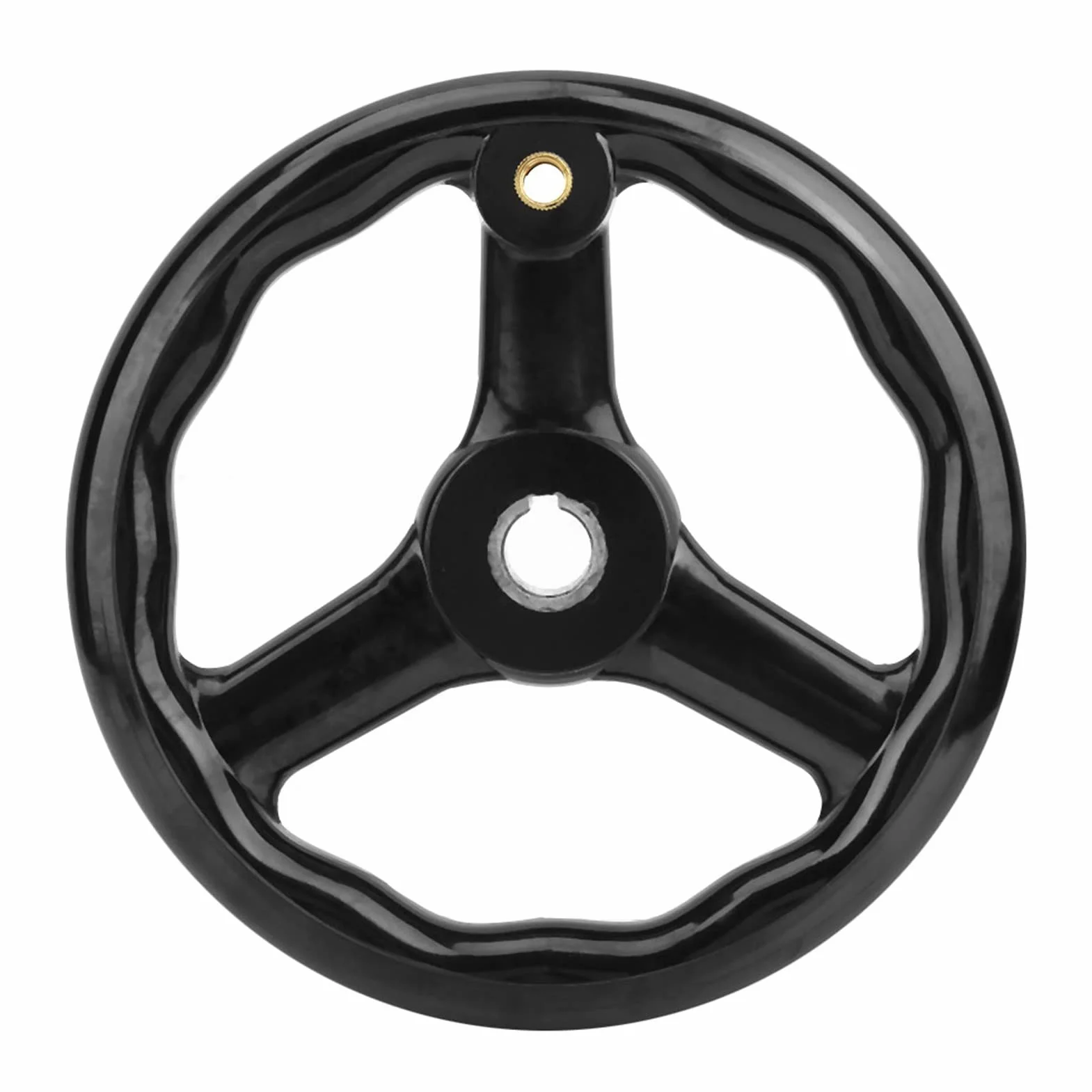 Pokrętło Ręczne Tokarki 200 * 18mm Koło Ręczne Bakelitowe 3 Szprychowe Koło Ręczne Tokarki z Uchwytem do Frezarki, Pokrętła Sterujące