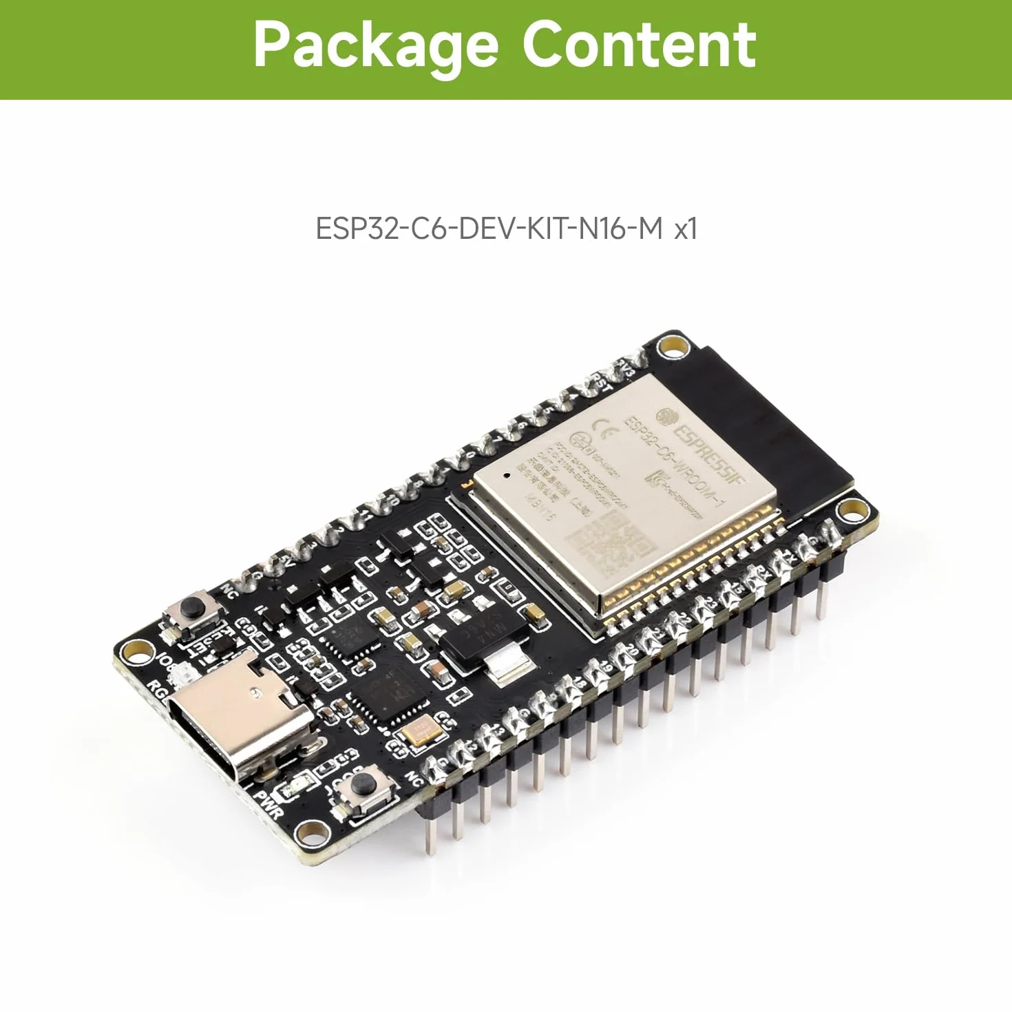 Waveshare ESP32-C6 Microcontroller Development Board WiFi 6 160MHz Module 16MB Flash