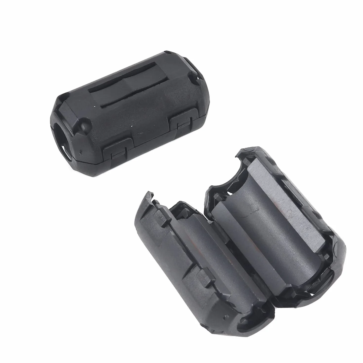 JZK 25 x czarny klips z pierścieniem ferrytowym RFI EMI klips do kabla tłumiącego hałas, średnica wewnętrzna 3,5 mm 5 mm 7 mm 9 mm do kabla USB, kabla myszy i kabla klawiatury