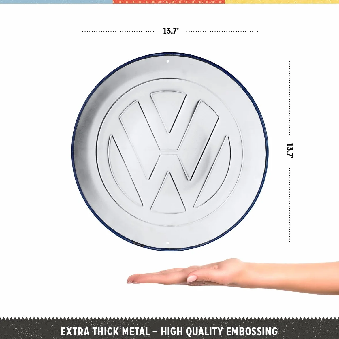 Nostalgic-Art Tabliczka blaszana retro Ø 35 cm logo VW Volkswagen Bus licencjonowany metal vintage