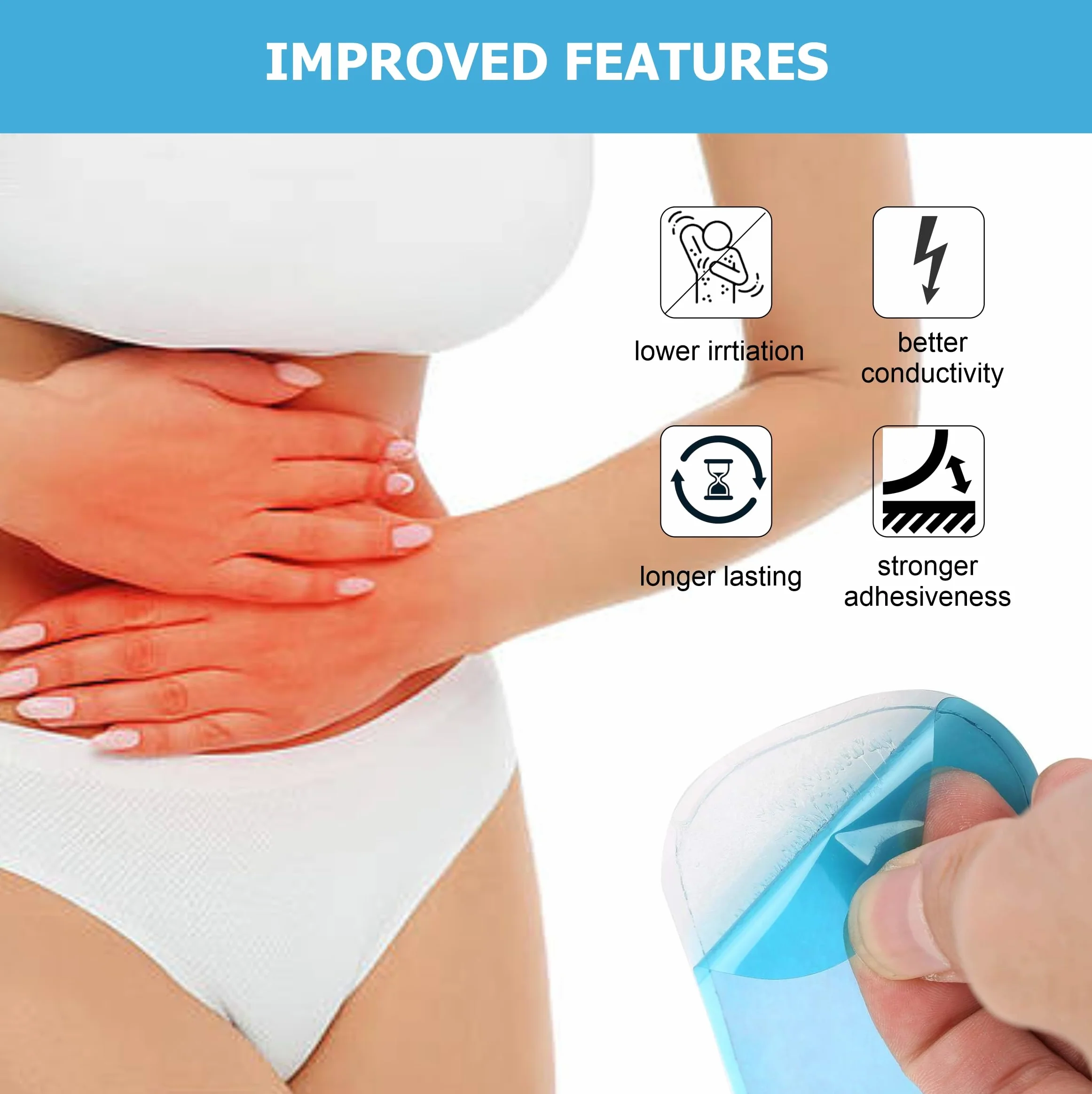 6 podkładek żelowych, w 100% kompatybilne z Beurer EM 55 Menstrual Relax +, oszczędzaj do 30%