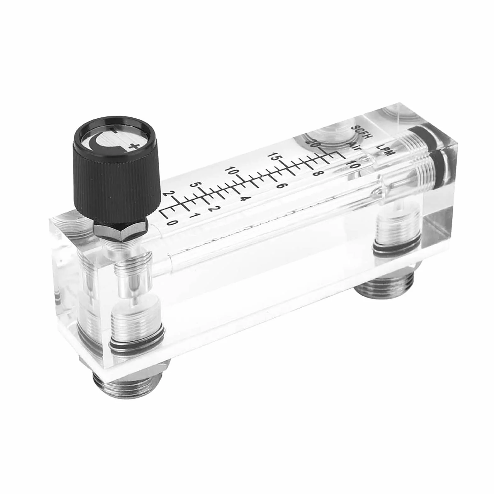 Lzm6T Acrylic Pmma Adjustable, Flow Meter Air Lzm 6T Panel Type Gas Flowmeter 1~10Lpm 1/4 Bsp M18*1.5