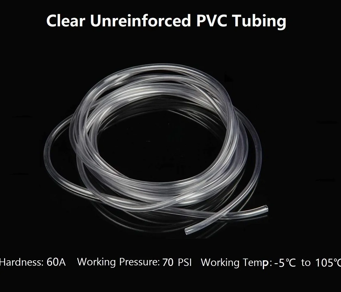 Hyber&Cara Przezroczyste elastyczne rurki PVC klasy spożywczej 8 mm ID x 11 mm OD wąż 5 m