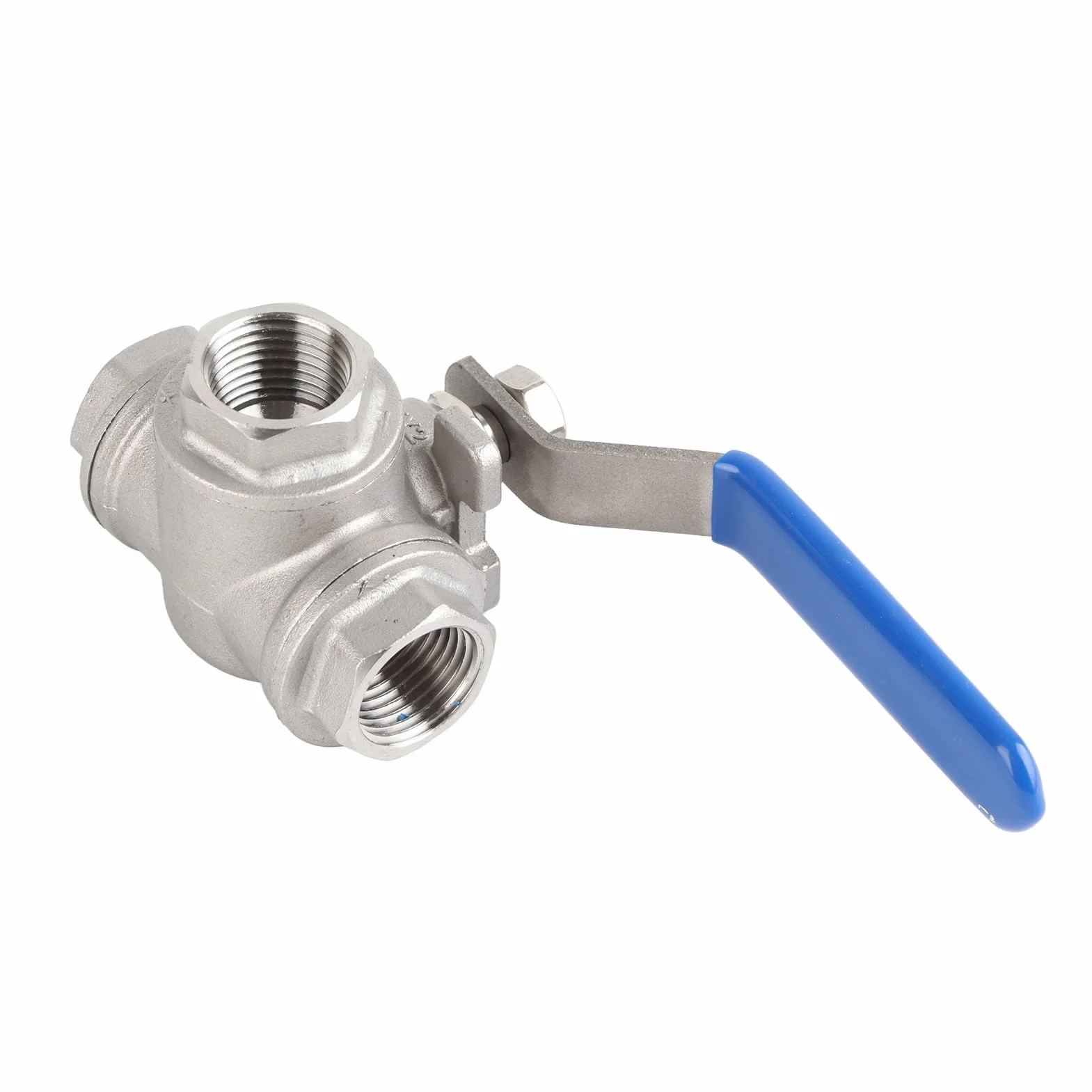 Zawór Kulowy 3-drogowy T-Port DN15 1/2" SUS304 Stal Nierdzewna Gwint Wewnętrzny