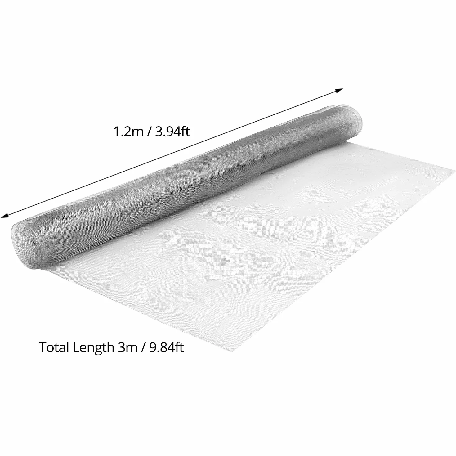 QWORK® siatka druciana ze stali nierdzewnej 304, 1,2 m x 3 m, siatka druciana, średnica drutu: 0,15 mm, rozmiar oczek 1,3 mm